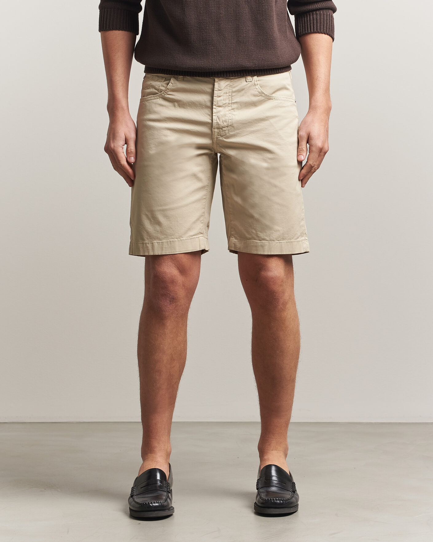 Herren | Shorts | Jacob Cohën | Nicolas Cotton Gabardine Shorts Beige