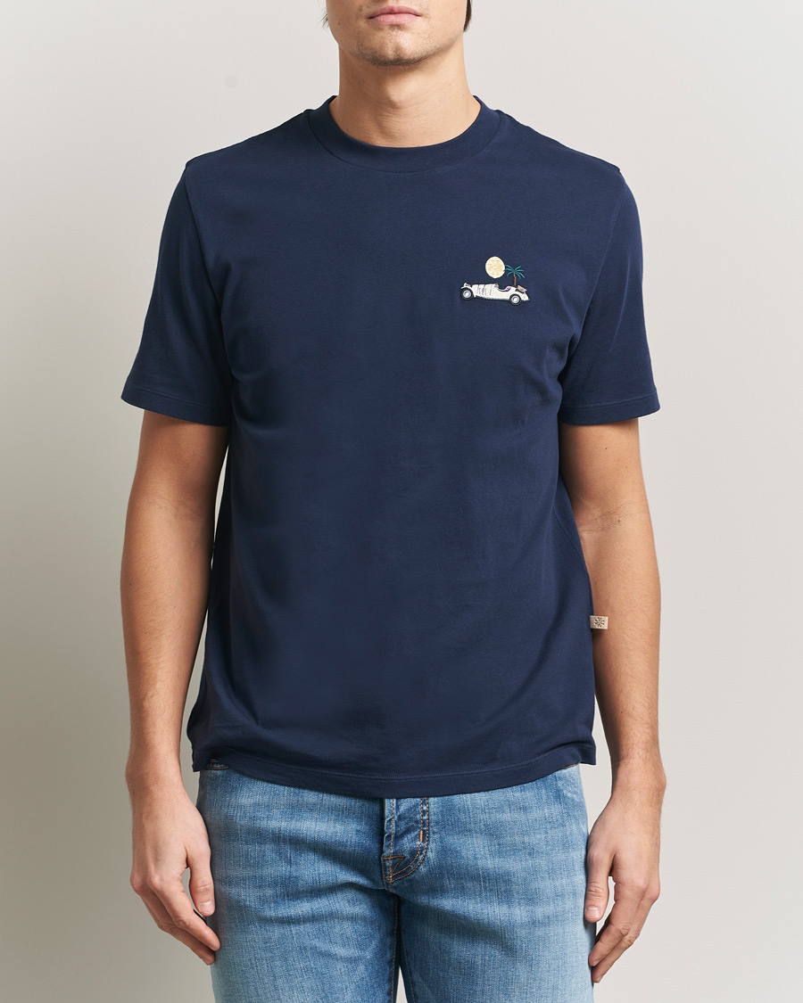 Herren | T-Shirts | Jacob Cohën | Cotton Logo T-Shirt Navy