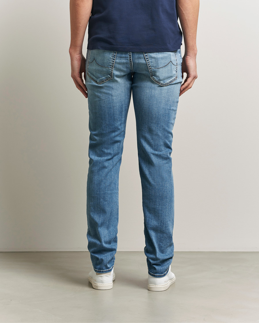 Herren | Hosen | Jacob Cohën | Bard Slim Fit Stretch Porsche Patch Jeans Mid Blue