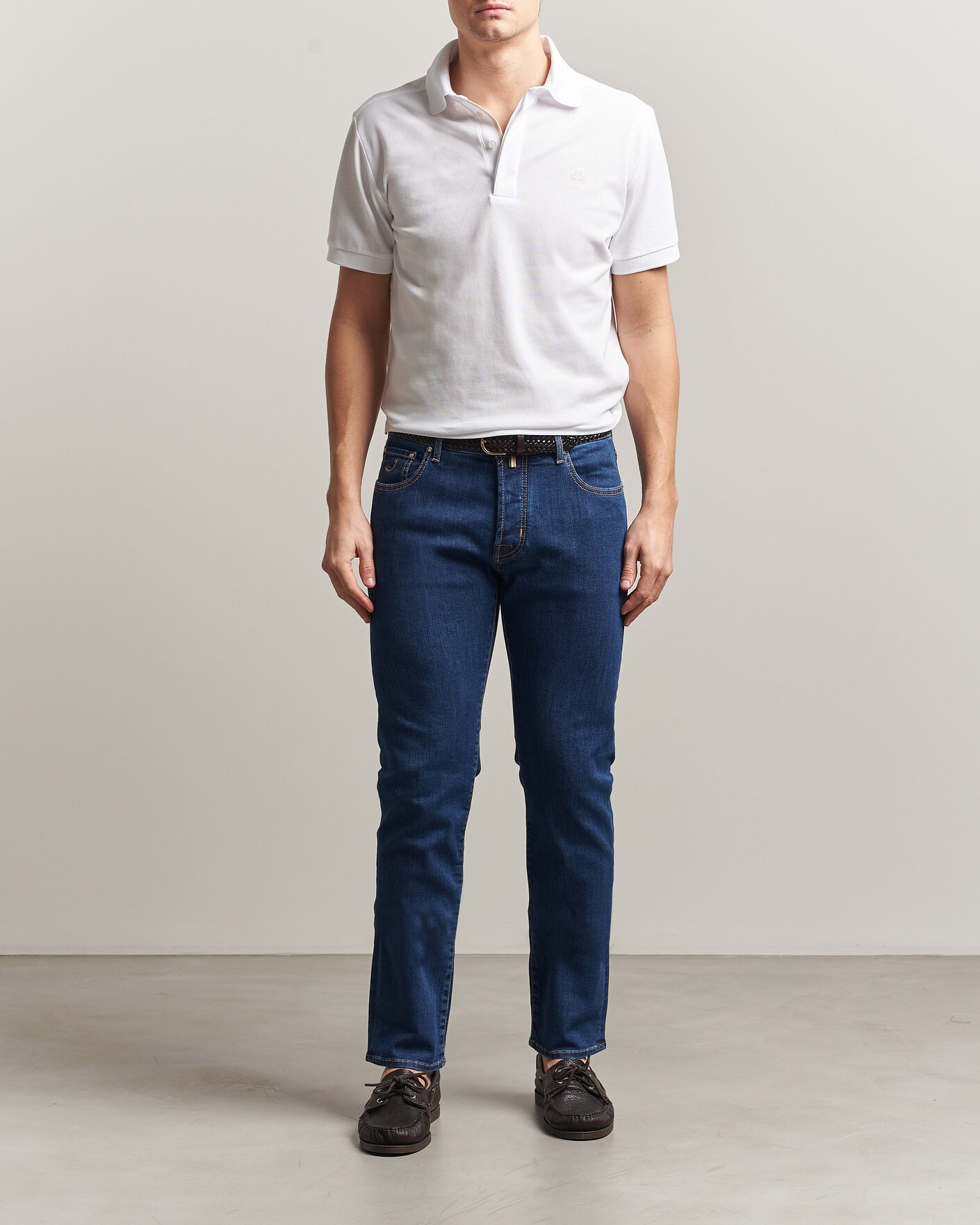 Herren | Poloshirts | Jacob Cohën | Cotton Polo Piquet Optical White