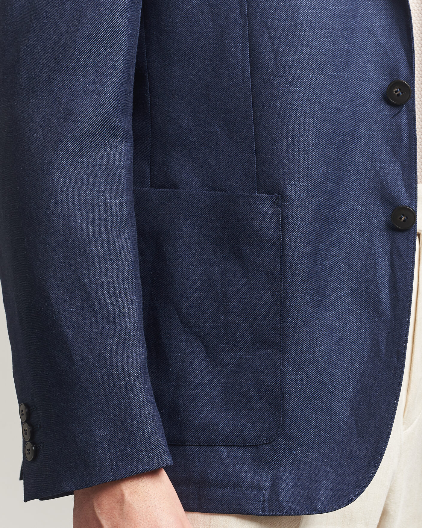 Herren | Sakkos | Canali | Unconstructed Wool/Linen Blazer Dark Blue