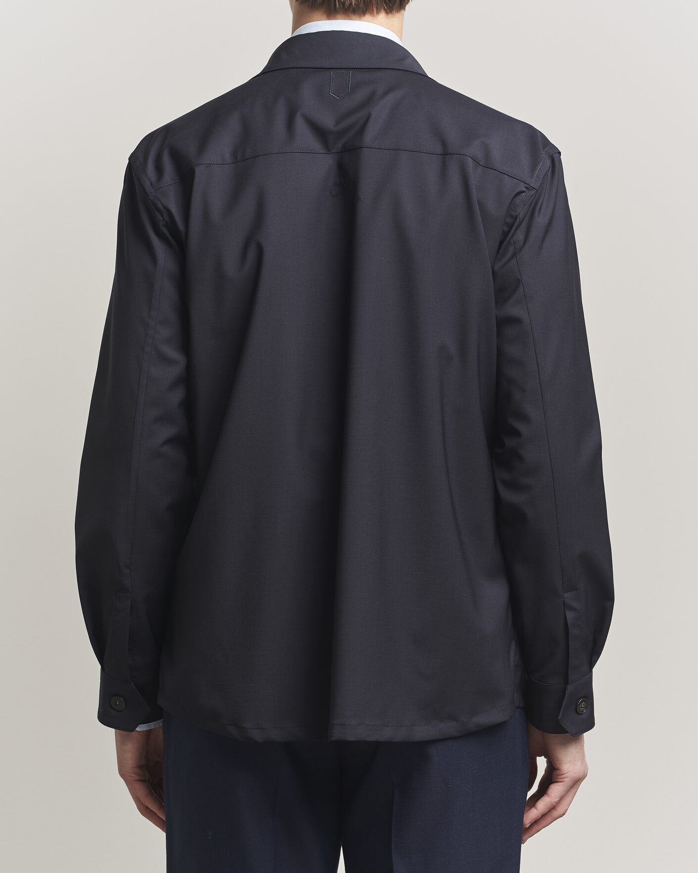 Herren | Hemden | Canali | Travel Wool Overshirt Navy