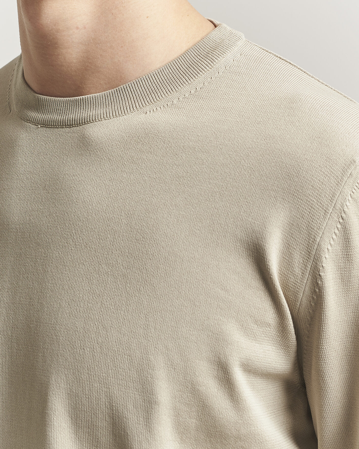 Herren | Pullover | Canali | Cotton Crew Neck Pullover Beige