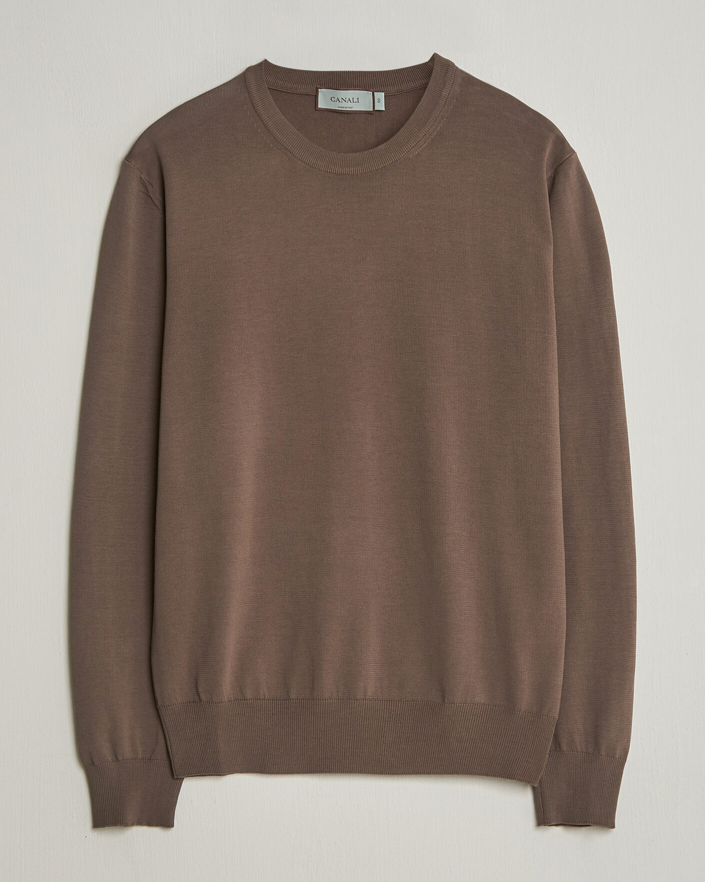 Herren | Pullover | Canali | Cotton Crew Neck Pullover Brown