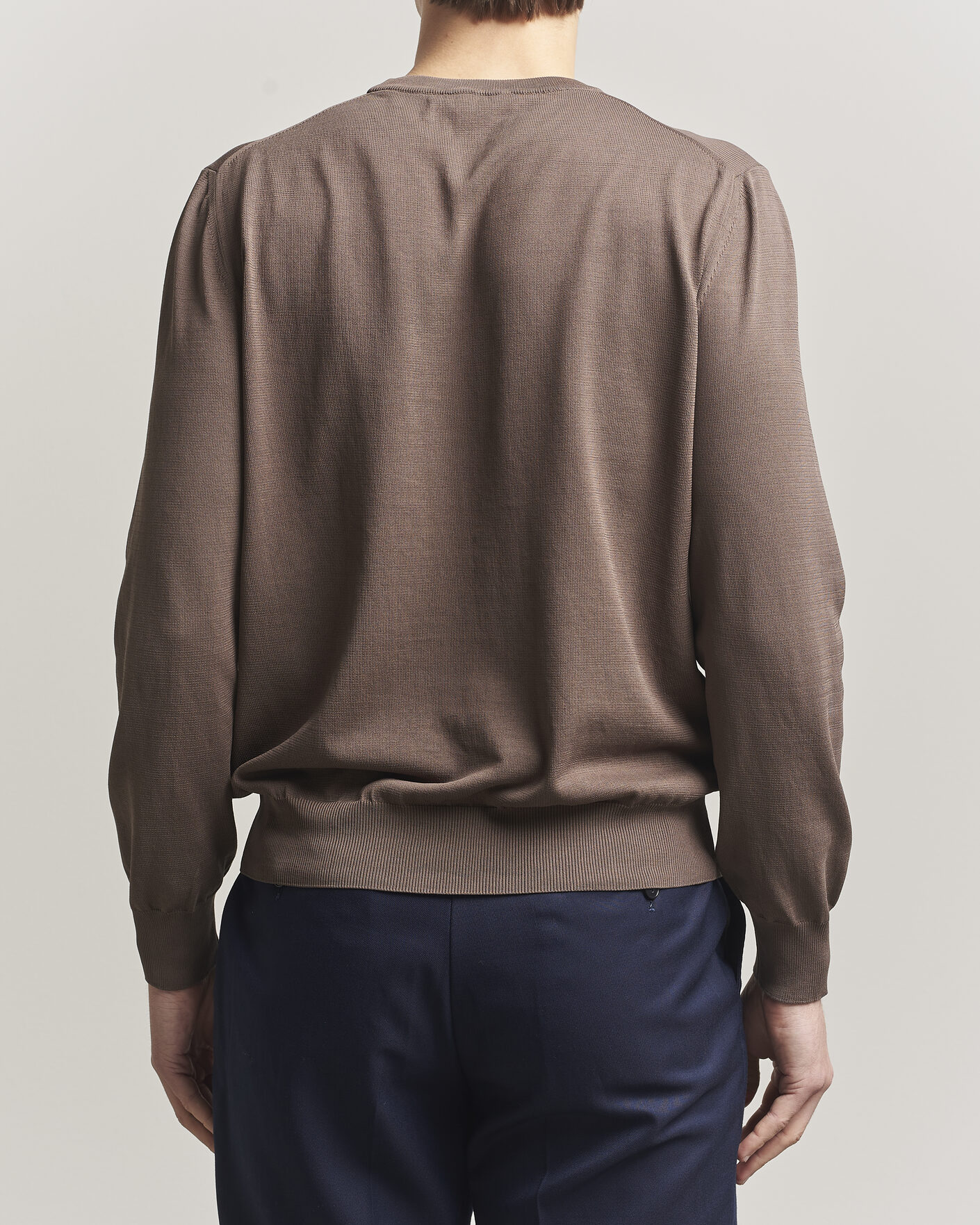 Herren | Pullover | Canali | Cotton Crew Neck Pullover Brown