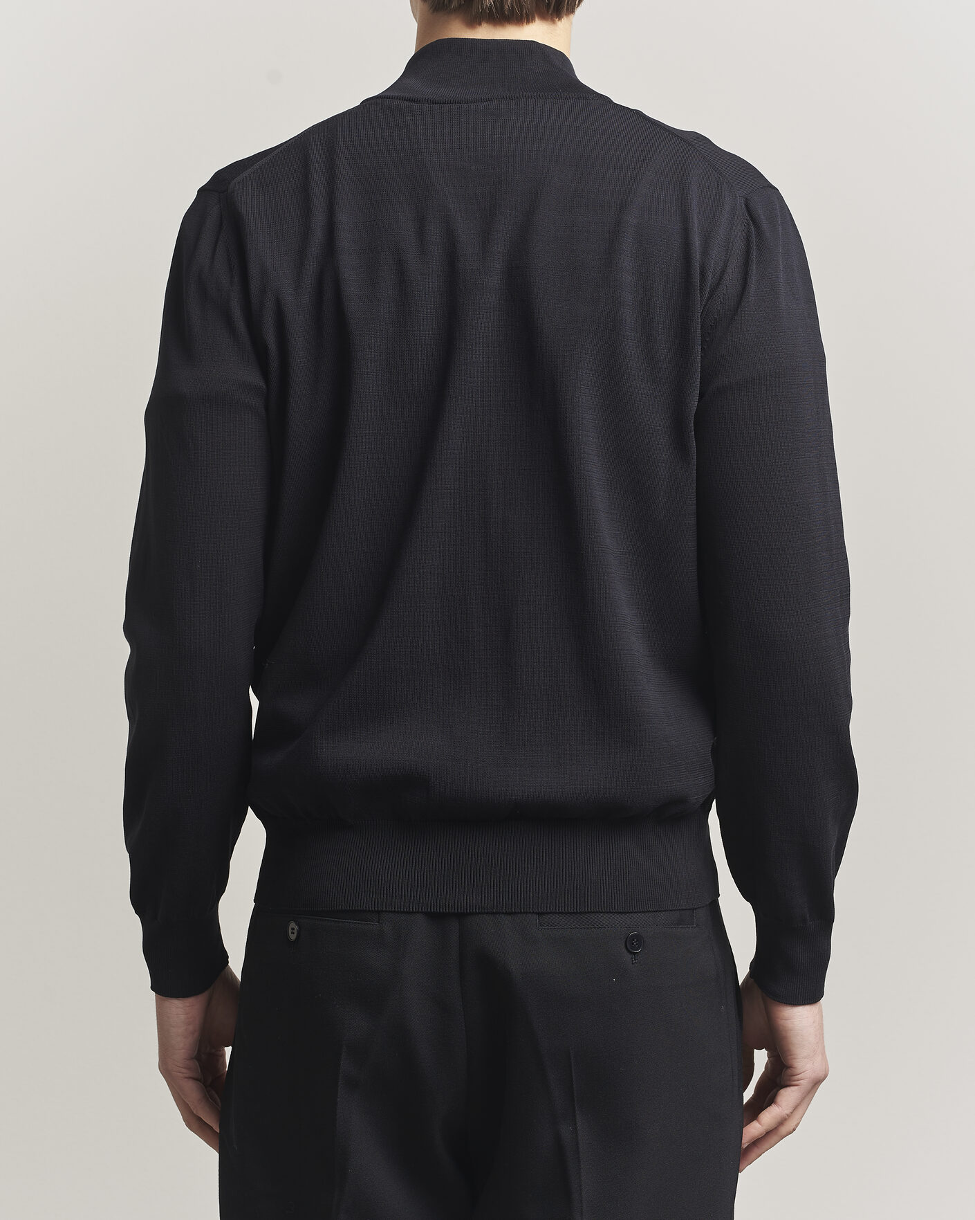 Herren | Pullover | Canali | Cotton Full Zip Black