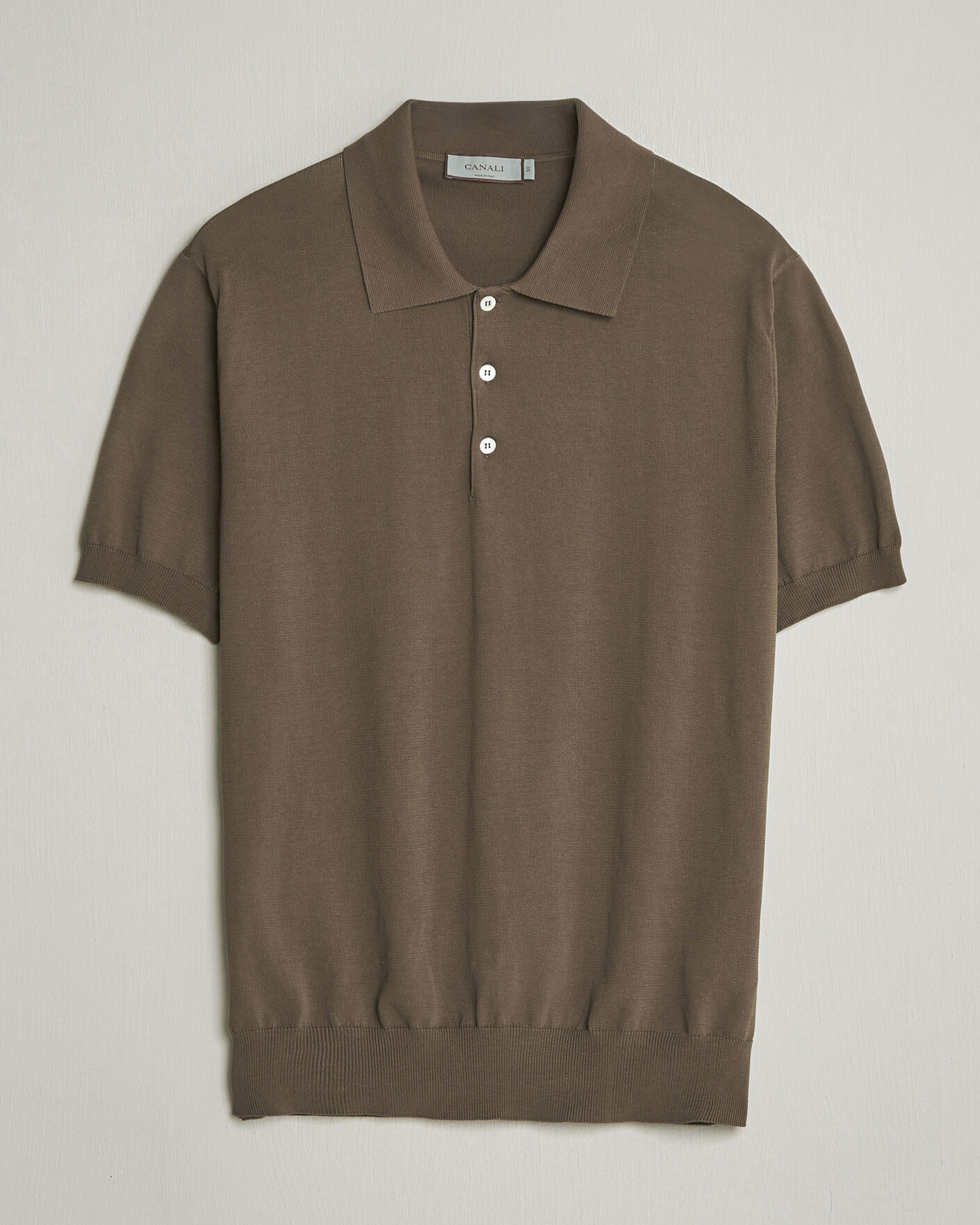 Herren | Poloshirts | Canali | Cotton Short Sleeve Polo Brown