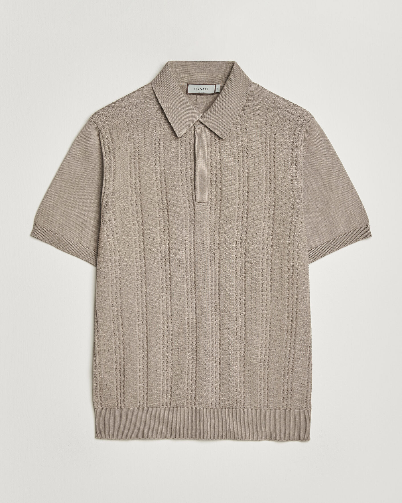 Herren | Poloshirts | Canali | Jacquard Short Sleeve Polo Beige