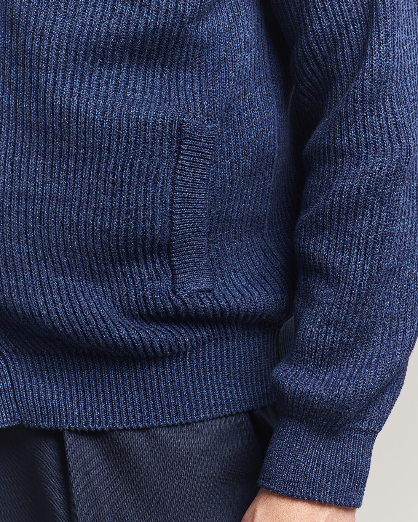 Herren | Pullover | Canali | Rib Knit Shawl Cardigan Navy