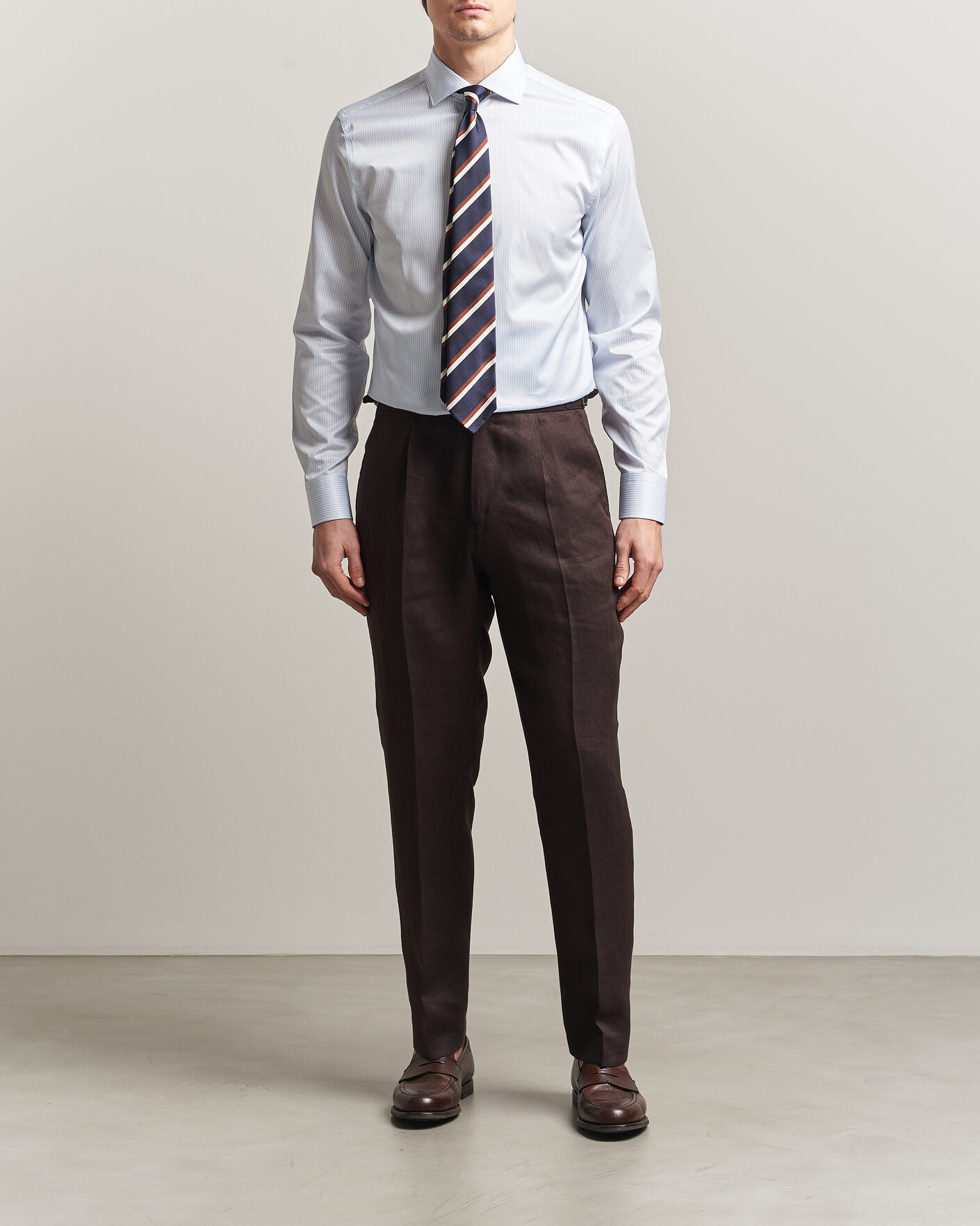 Herren | Hemden | Canali | Slim Fit Impeccabile Shirt Light Blue Stripe