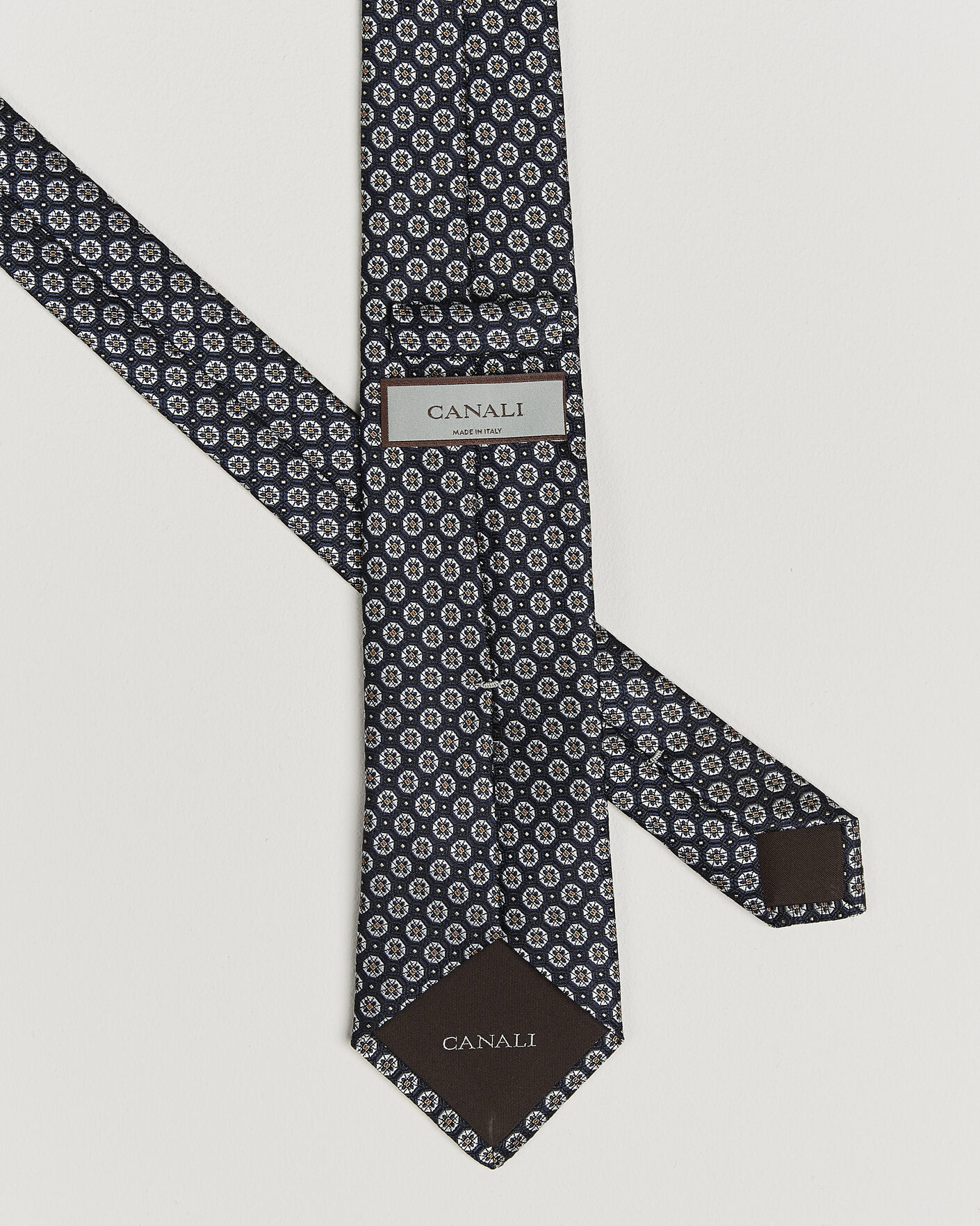 Herren | Krawatten | Canali | Jacquard Flower Silk Tie Navy