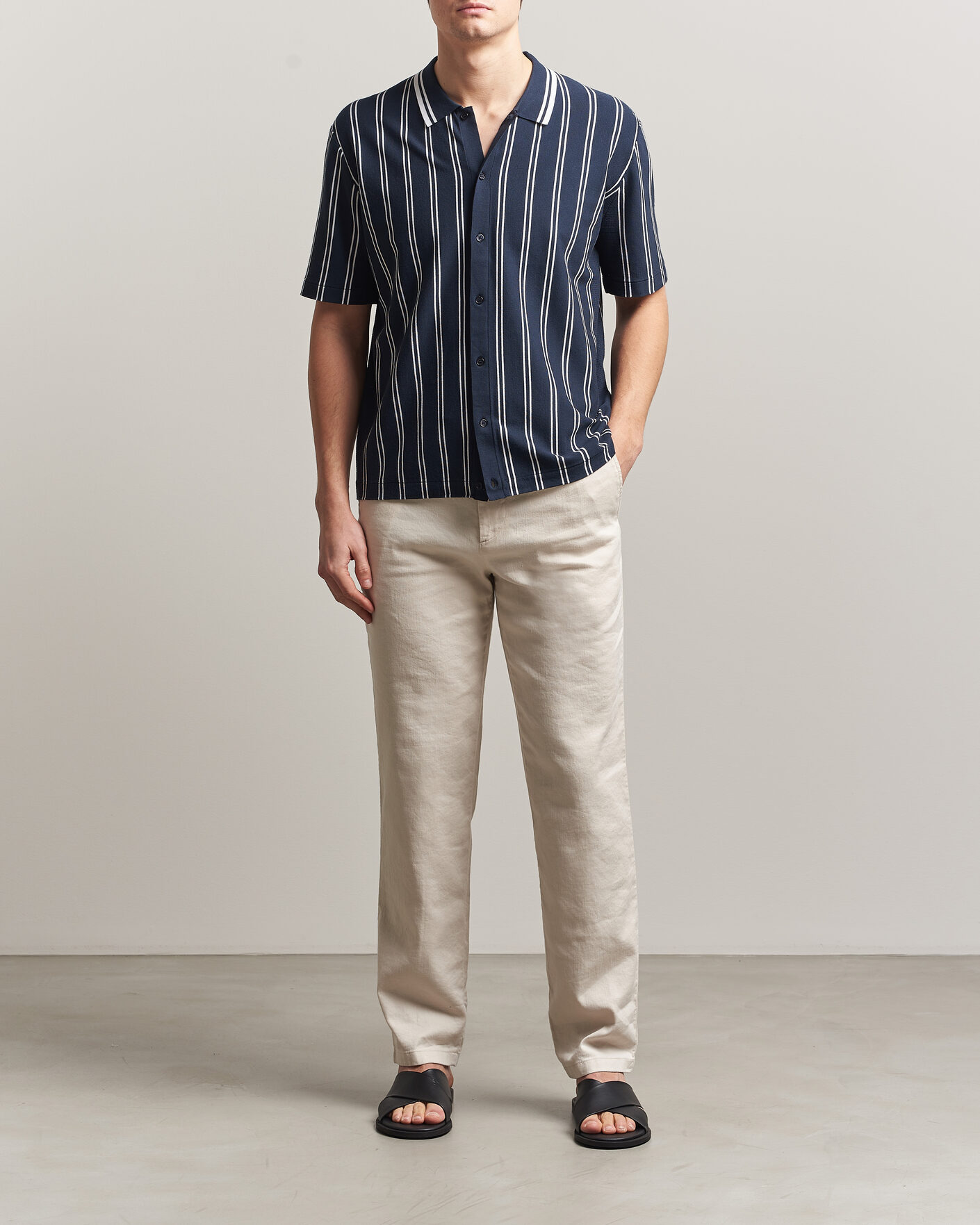 Herren | Hosen | J.Lindeberg | Logan Stretch Linen Pants Moonbeam