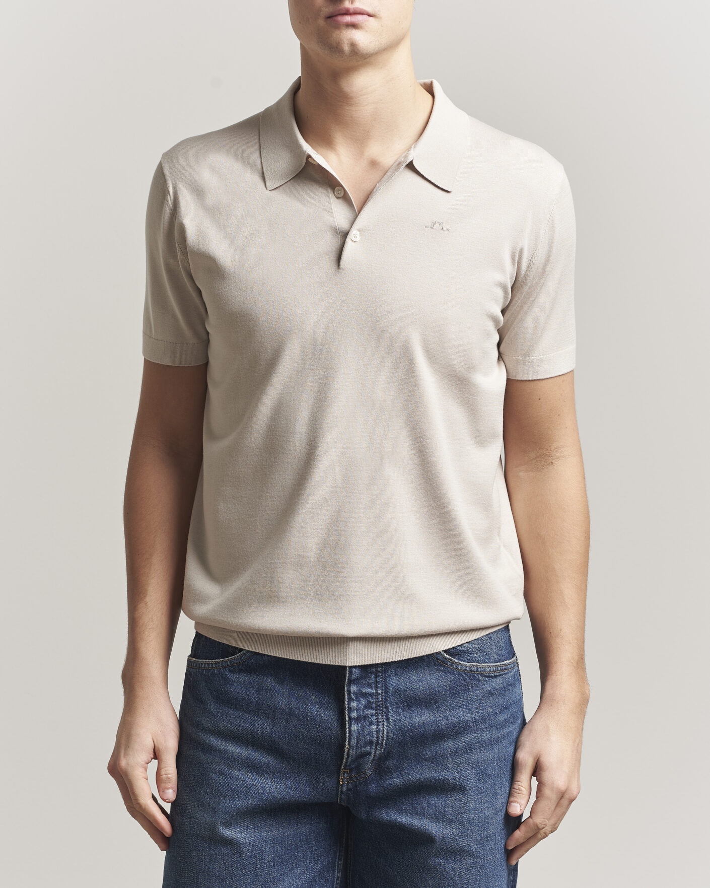 Herren | Poloshirts | J.Lindeberg | Ridge Knitted Polo Moonbeam