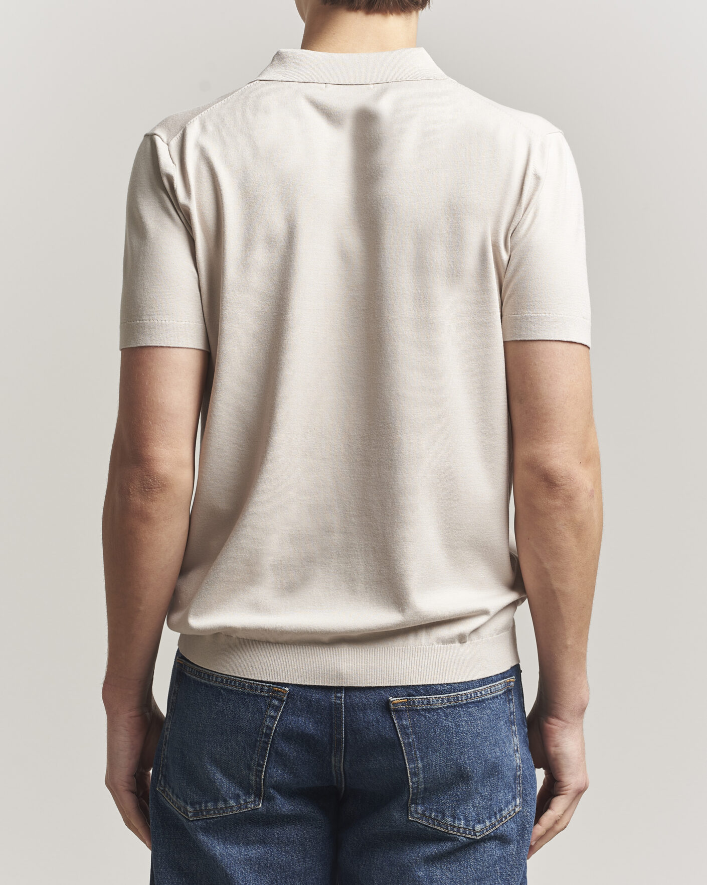 Herren | Poloshirts | J.Lindeberg | Ridge Knitted Polo Moonbeam