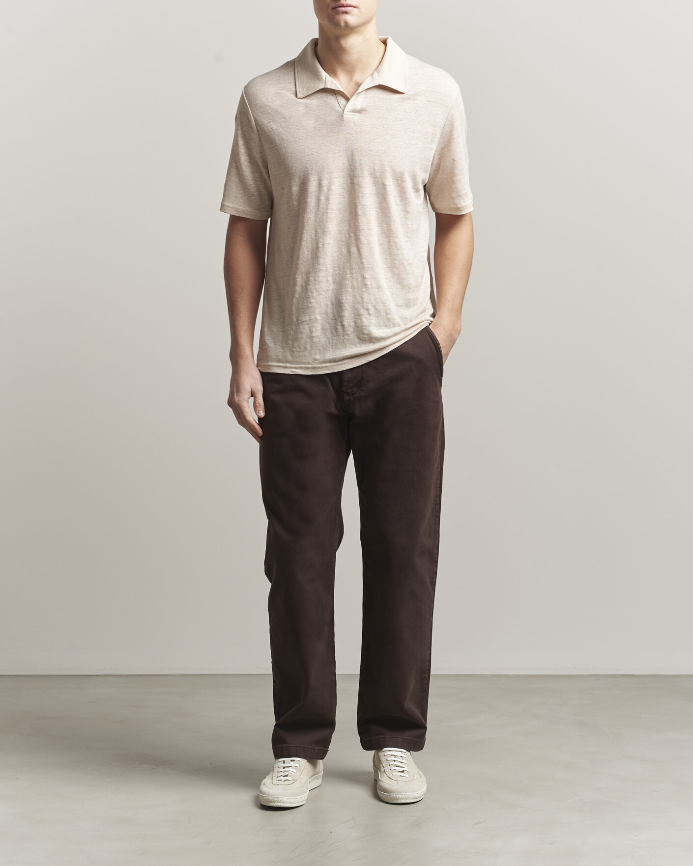 Herren | Poloshirts | J.Lindeberg | Roy Linen Polo Moonbeam