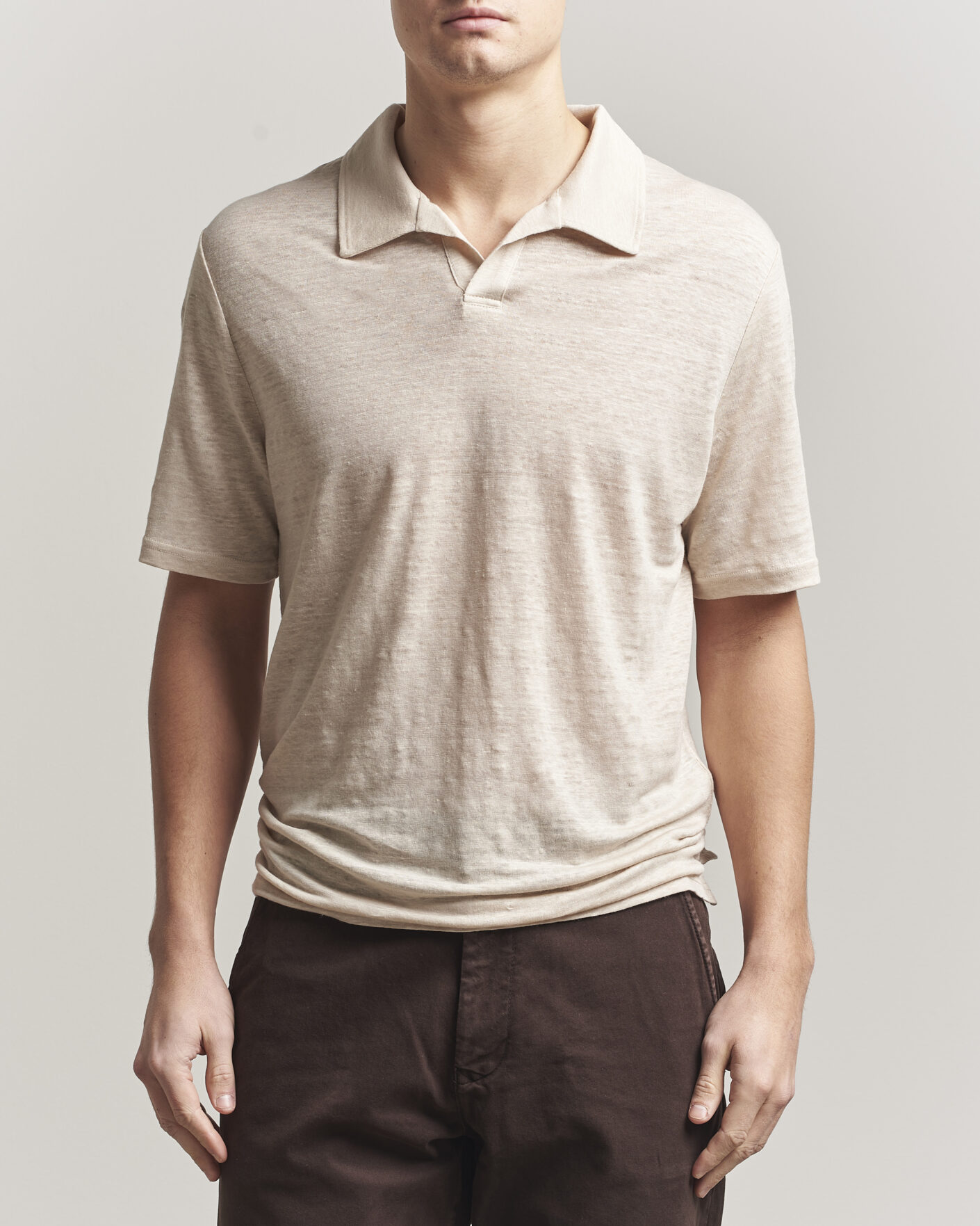 Herren | Poloshirts | J.Lindeberg | Roy Linen Polo Moonbeam