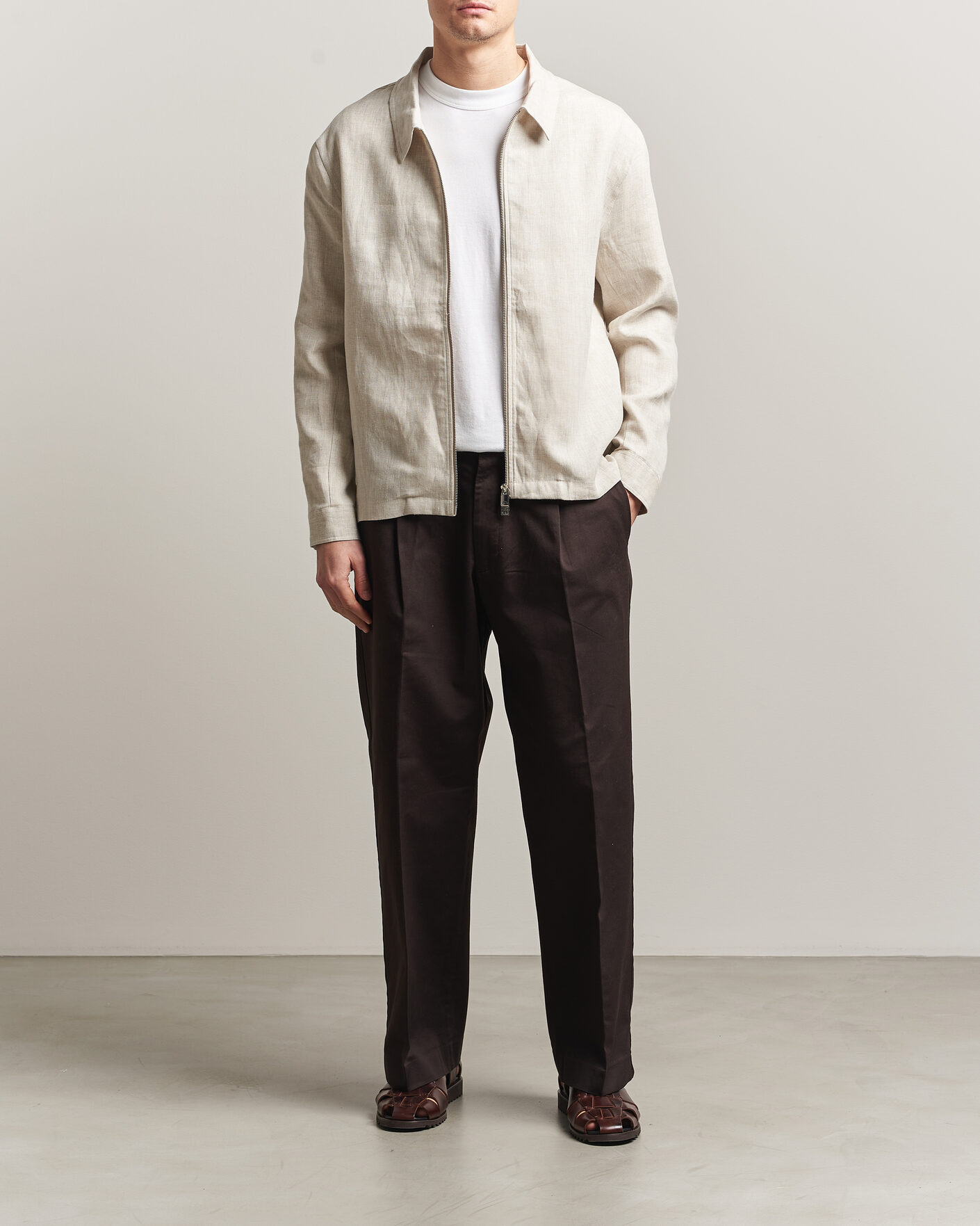 Herren | Hemden | J.Lindeberg | Julius Drape Linen Overshirt Moonbeam