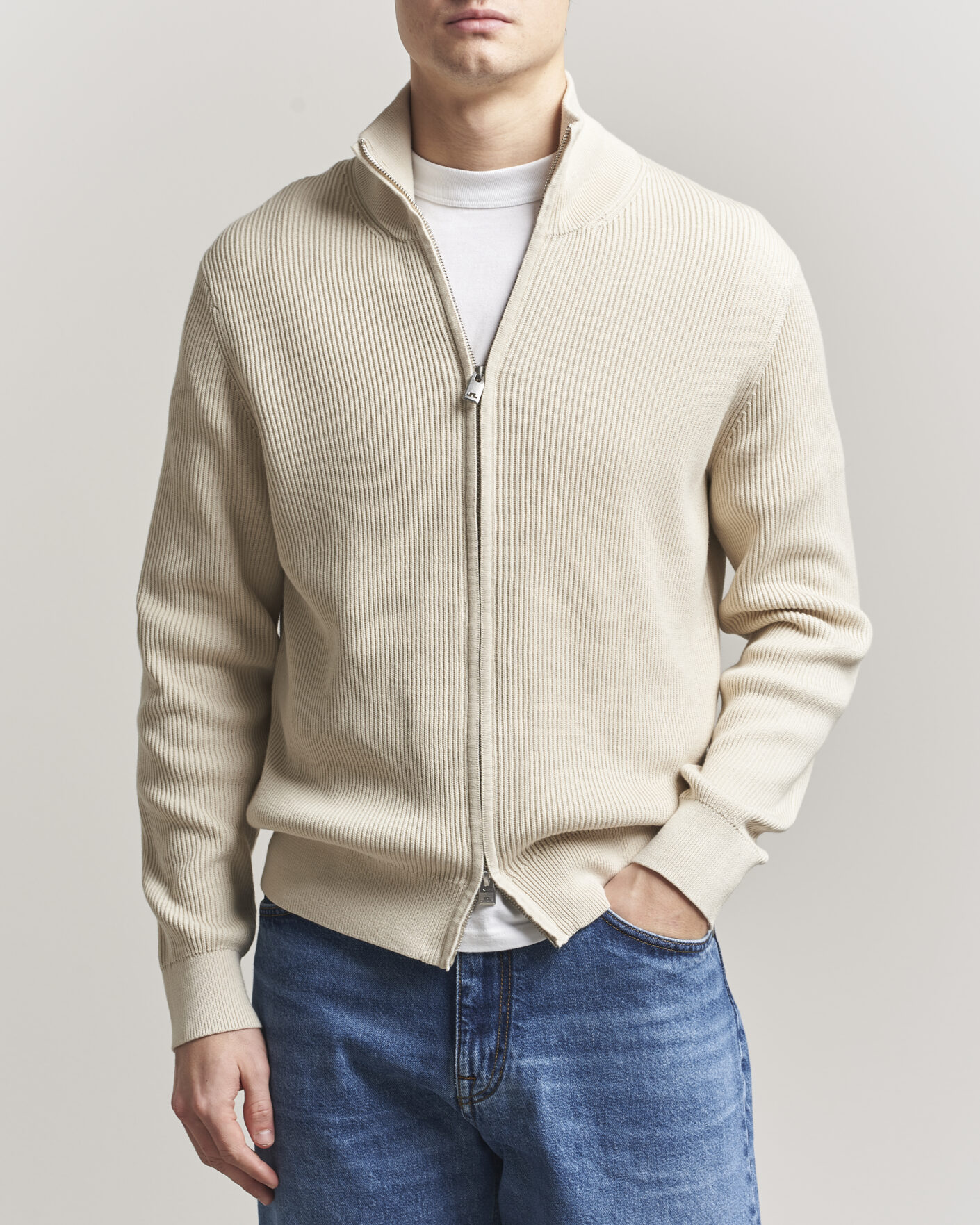 Herren | Pullover | J.Lindeberg | Alexis Full Zip Cardigan Moonbeam