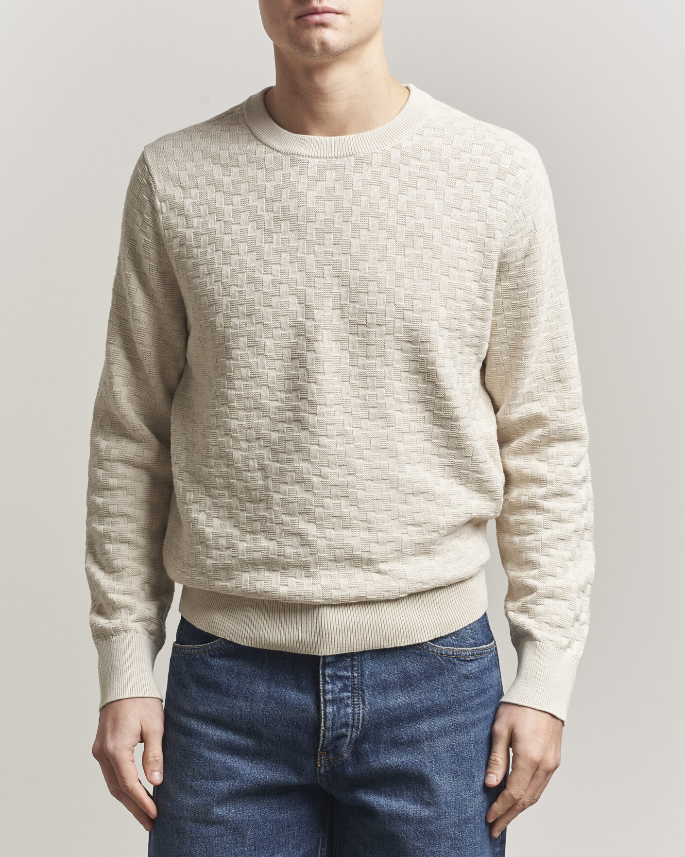 Herren | Pullover | J.Lindeberg | Arthur Knit Cotton Sweater Moonbeam