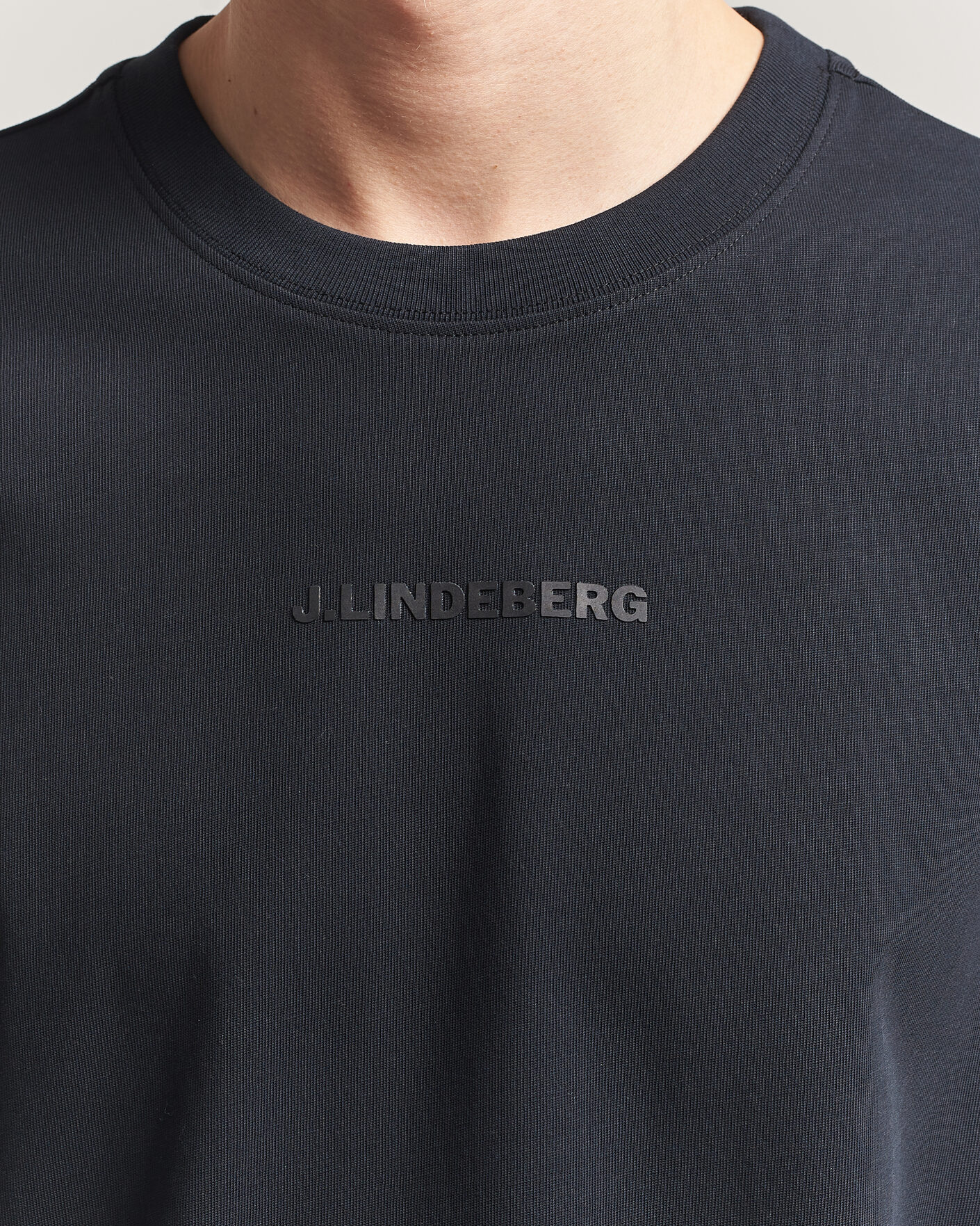 Herren | T-Shirts | J.Lindeberg | Hale Heavy Logo T-Shirt Black