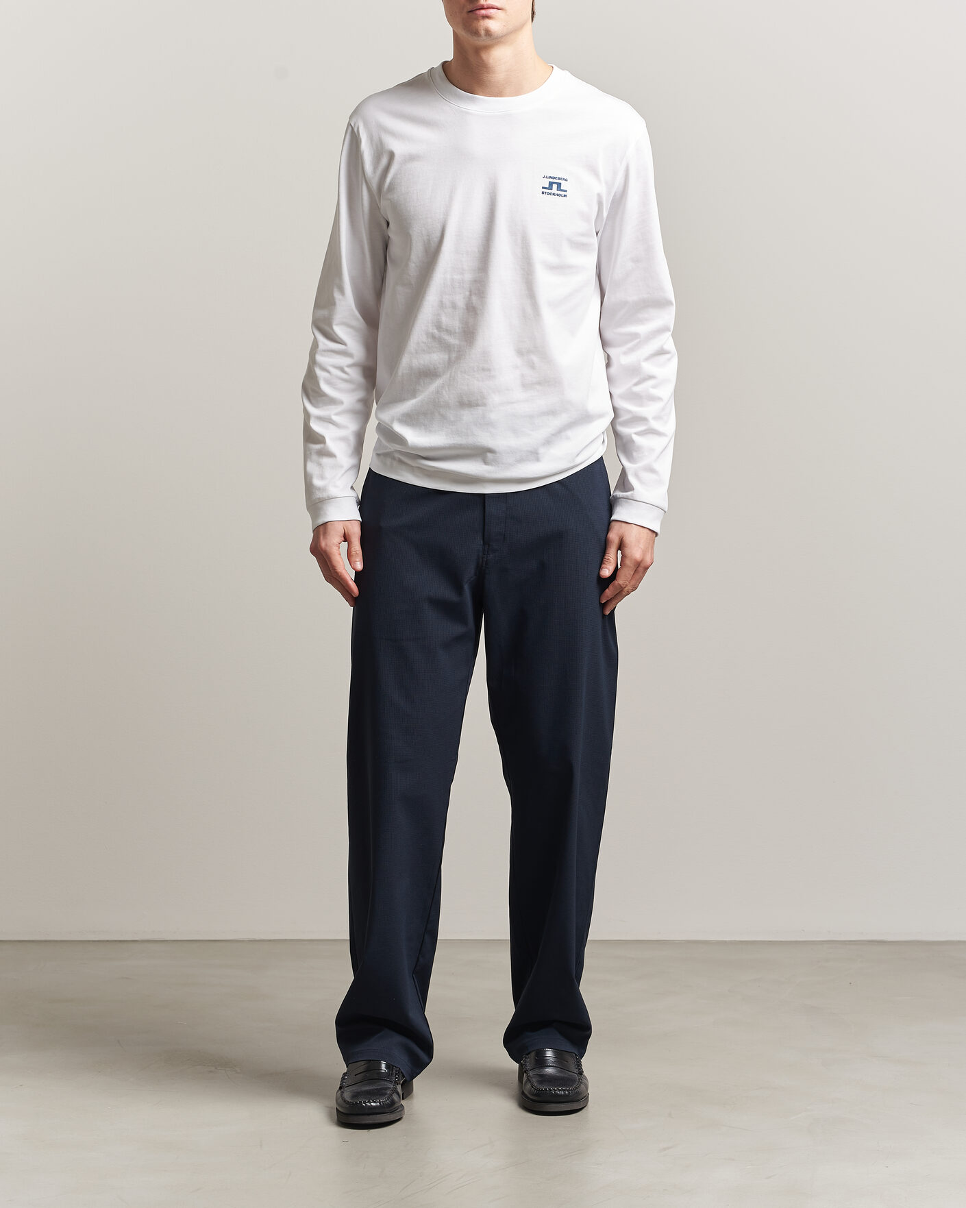 Herren | T-Shirts | J.Lindeberg | Parcie Long Sleeve T-Shirt White