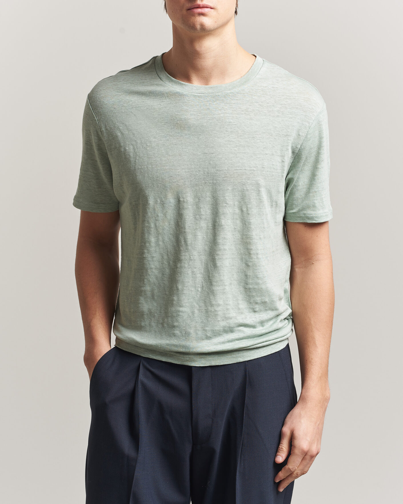 Herren | T-Shirts | J.Lindeberg | Coma Linen T-Shirt Jadeite