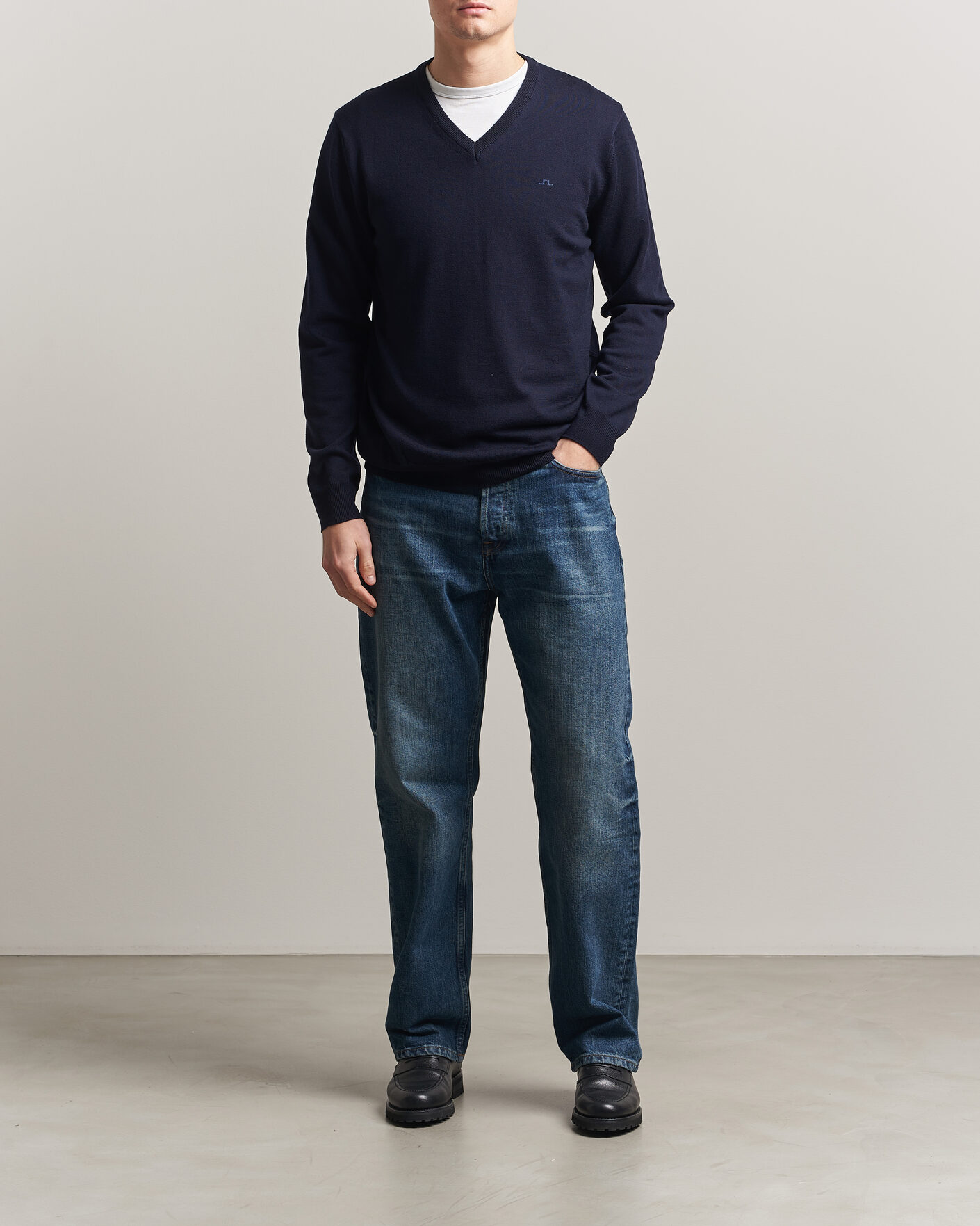 Herren | Pullover | J.Lindeberg | Lymann Merino V-Neck Pullover JL Navy