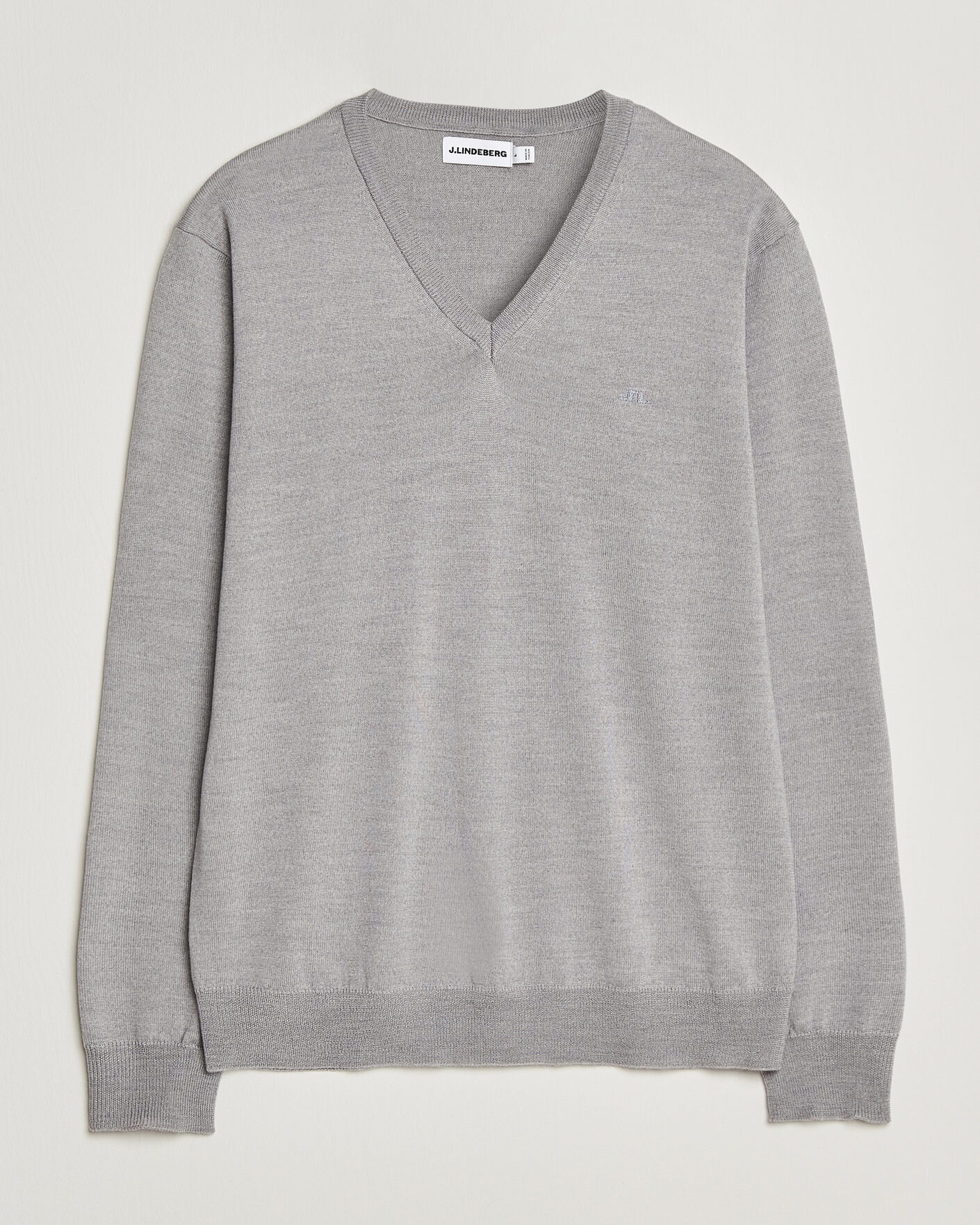 Herren | Pullover | J.Lindeberg | Lymann Merino V-Neck Pullover Light Grey Melange