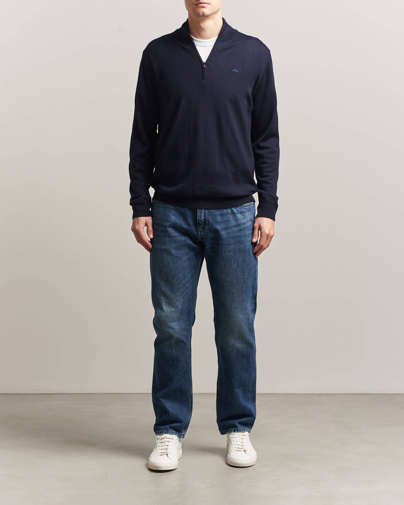 Herren | Pullover | J.Lindeberg | Kiyan Merino Half Zip JL Navy