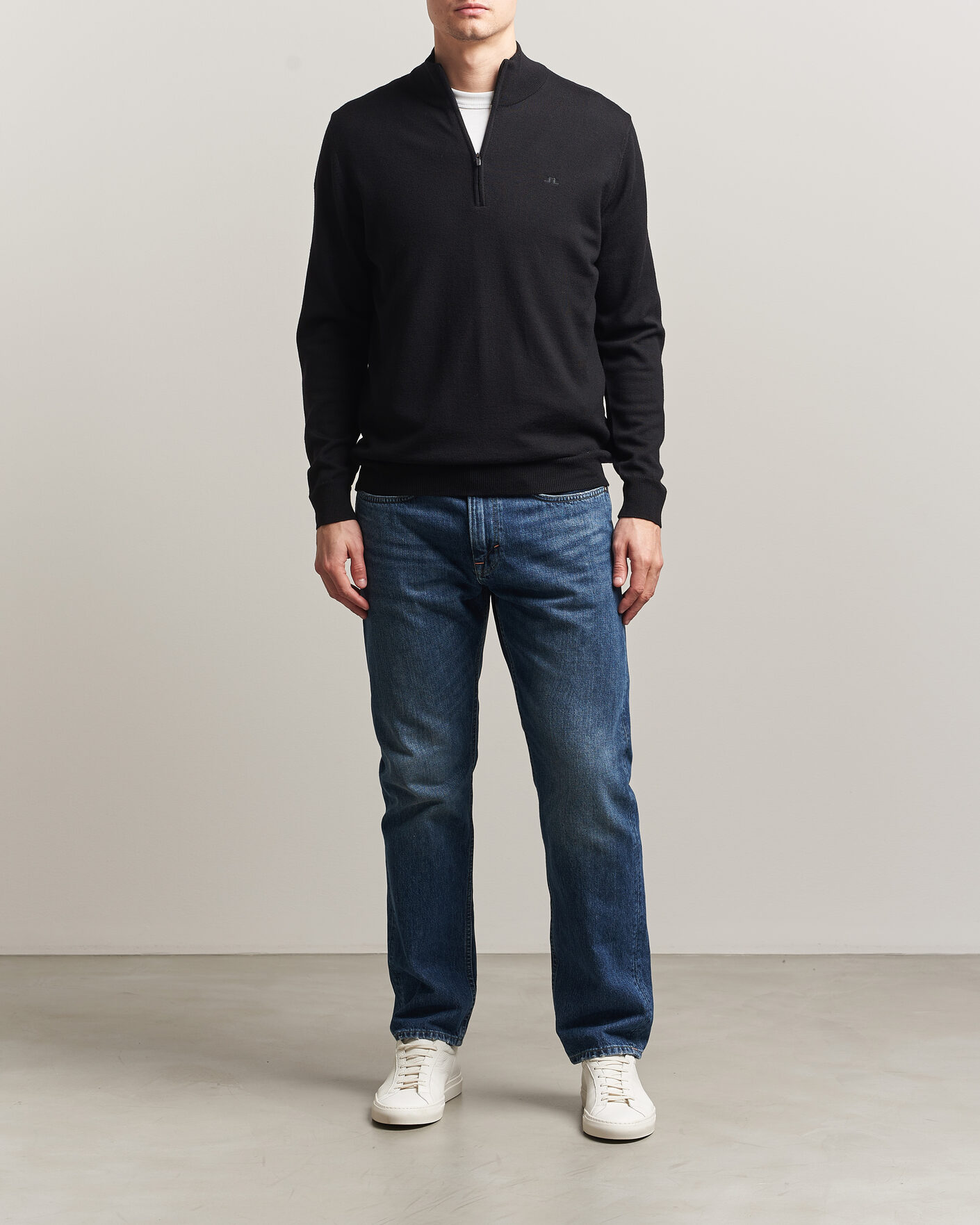 Herren | Pullover | J.Lindeberg | Kiyan Merino Half Zip Black