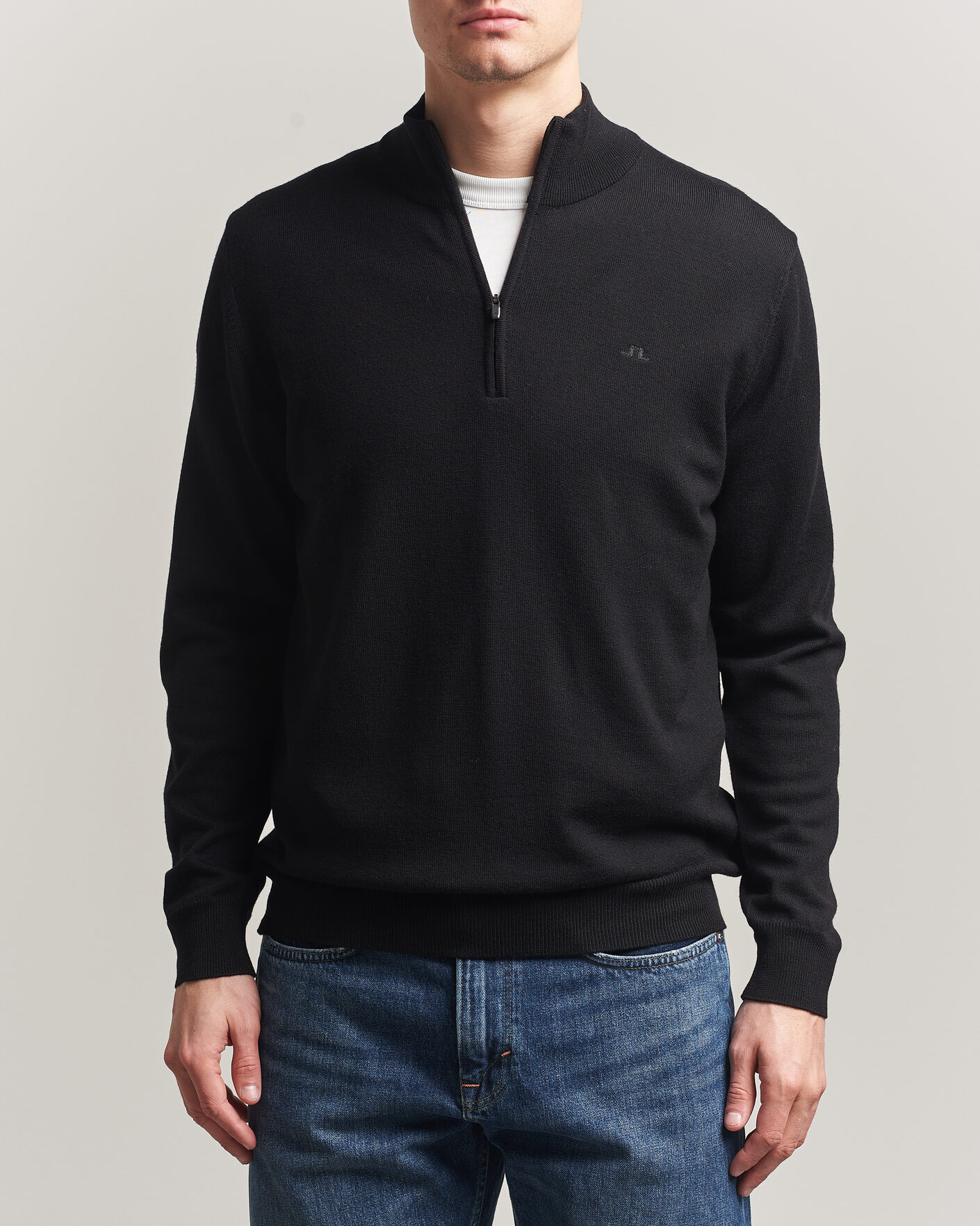 Herren | Pullover | J.Lindeberg | Kiyan Merino Half Zip Black