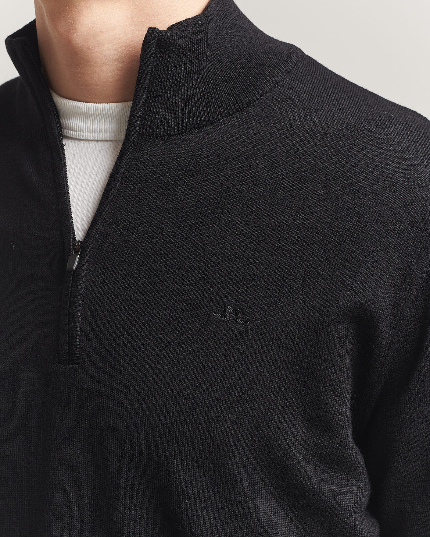 Herren | Pullover | J.Lindeberg | Kiyan Merino Half Zip Black