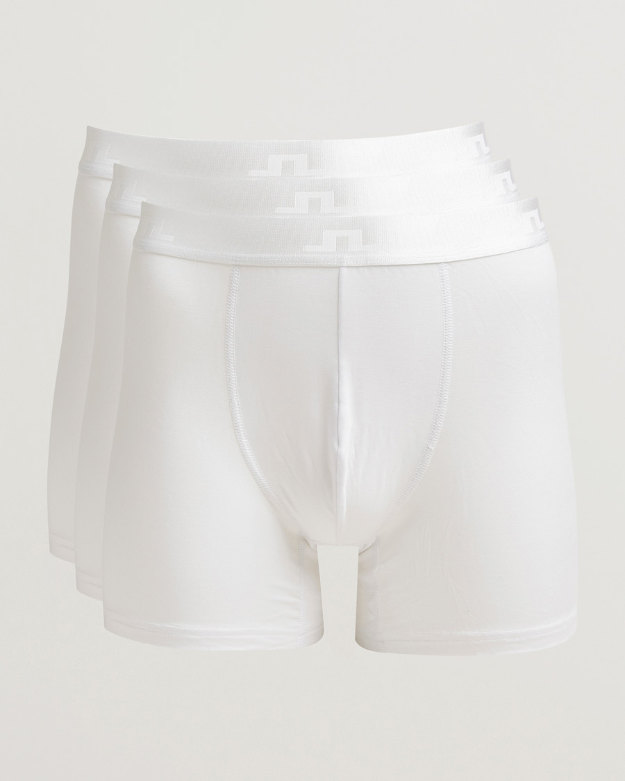 Herren | Unterwäsche | J.Lindeberg | 3-Pack Bridge Lyocell Boxer White