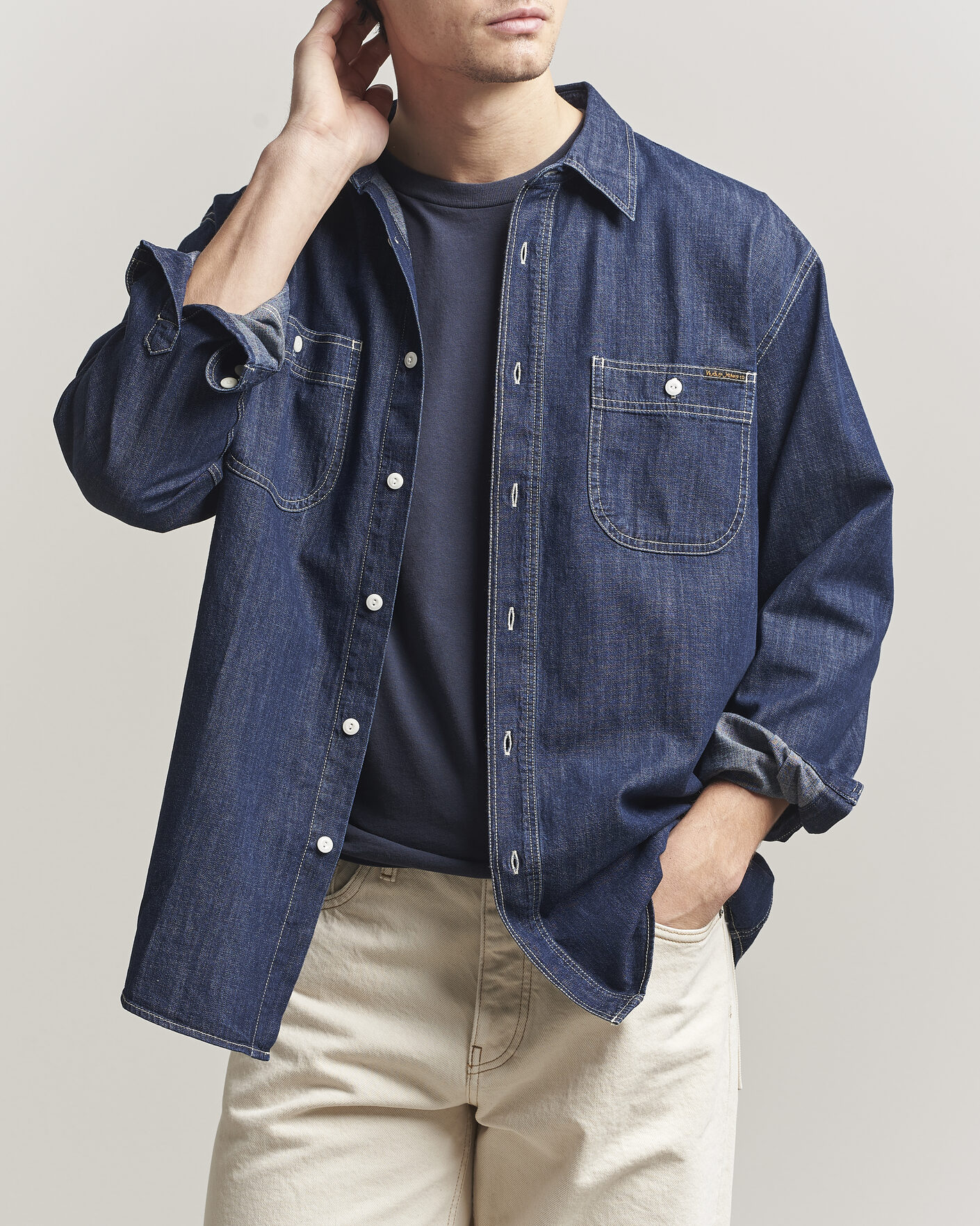 Herren | Hemden | Nudie Jeans | Julian Denim Shirt Rinsed