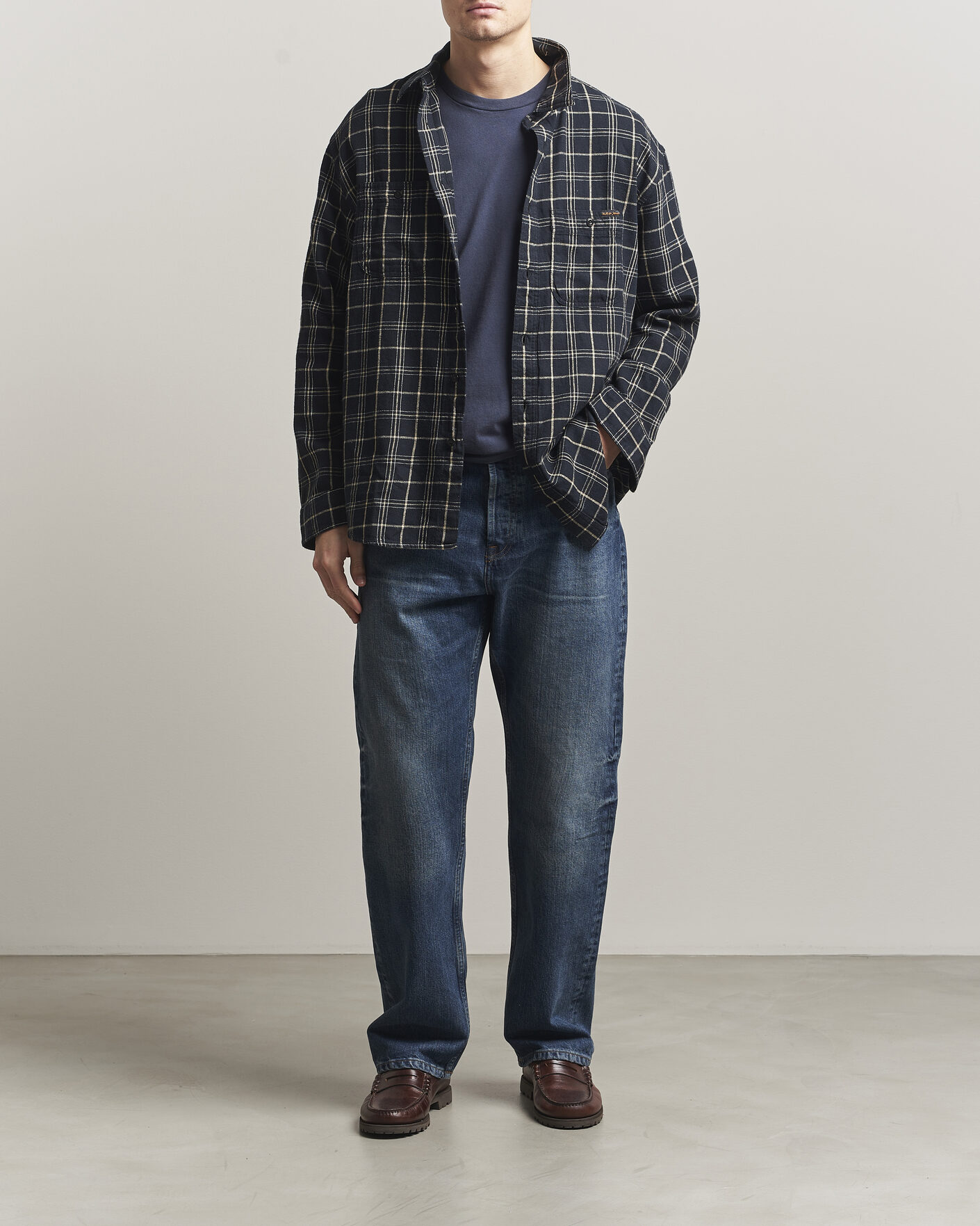Herren | Hemden | Nudie Jeans | Julian Checked Worker Shirt Black