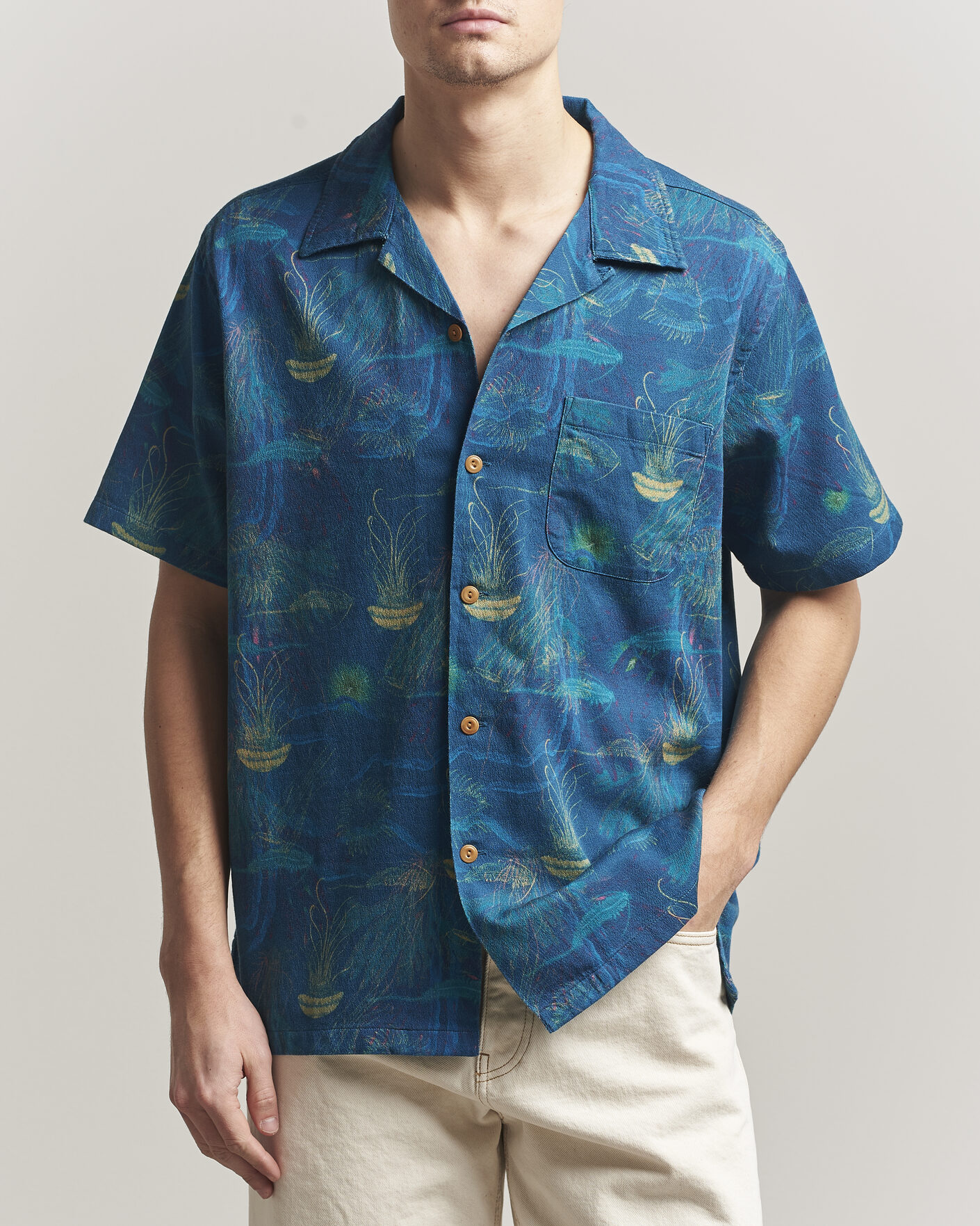 Herren | Hemden | Nudie Jeans | Arvid Hawaii Shirt Deep Sea