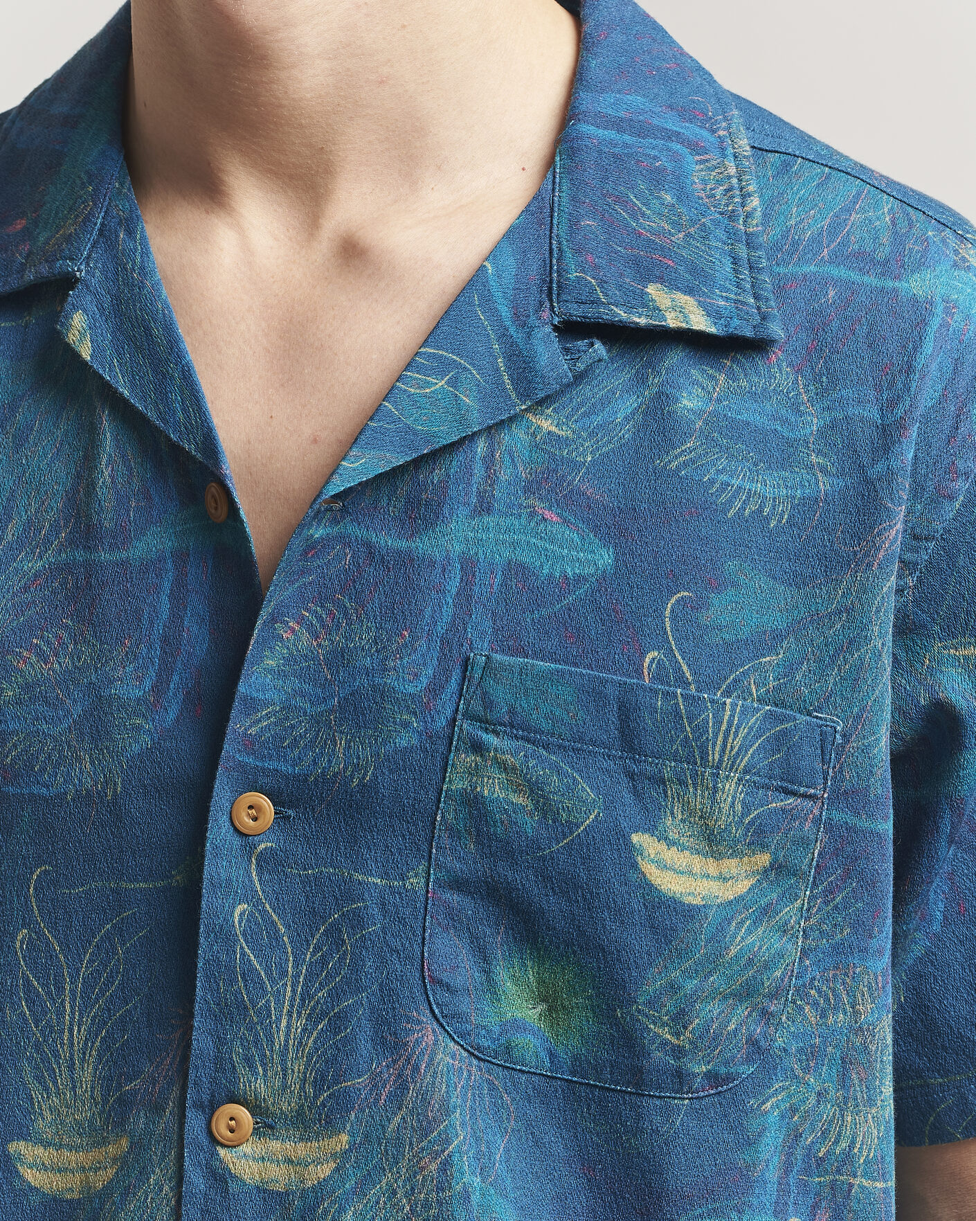 Herren | Hemden | Nudie Jeans | Arvid Hawaii Shirt Deep Sea