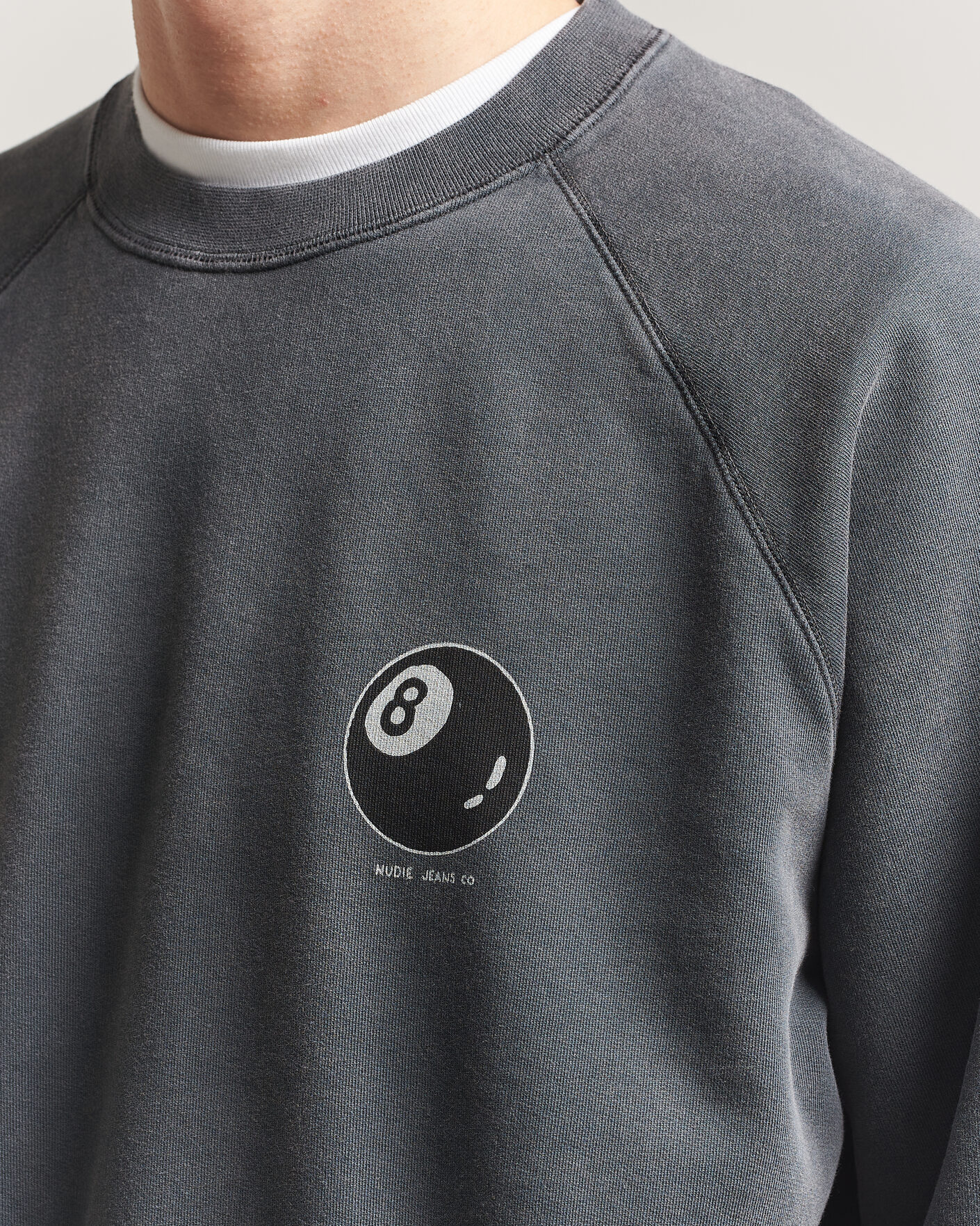 Herren | Pullover | Nudie Jeans | Palle Printed Crew Neck Sweatshirt Antracite