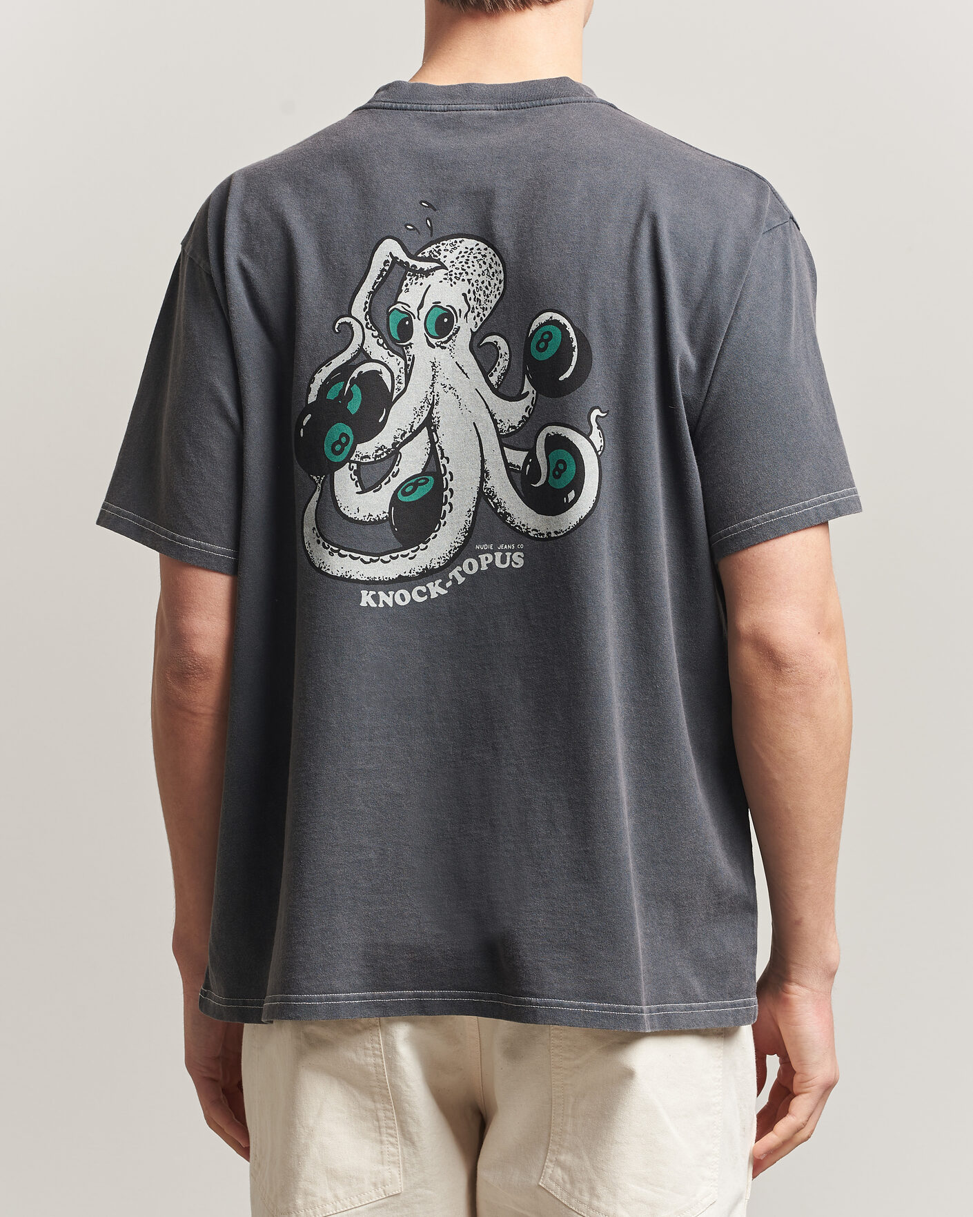 Herren | T-Shirts | Nudie Jeans | Koffe Printed T-Shirt Antracite