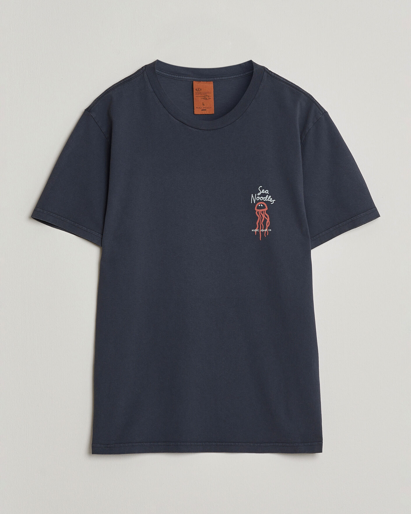 Herren | T-Shirts | Nudie Jeans | Roy Printed T-Shirt Dark Blue