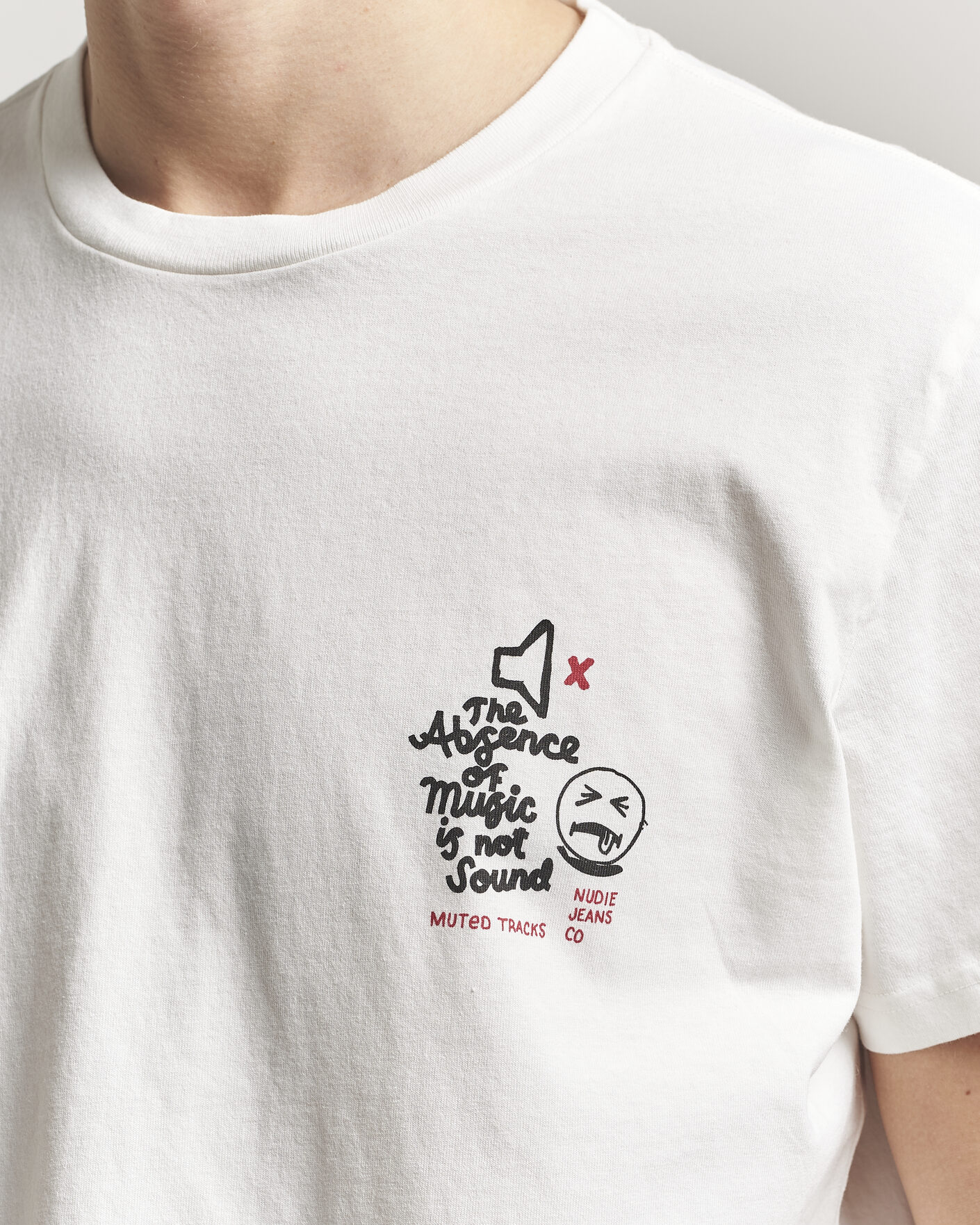 Herren | T-Shirts | Nudie Jeans | Roy Printed T-Shirt Chalk White