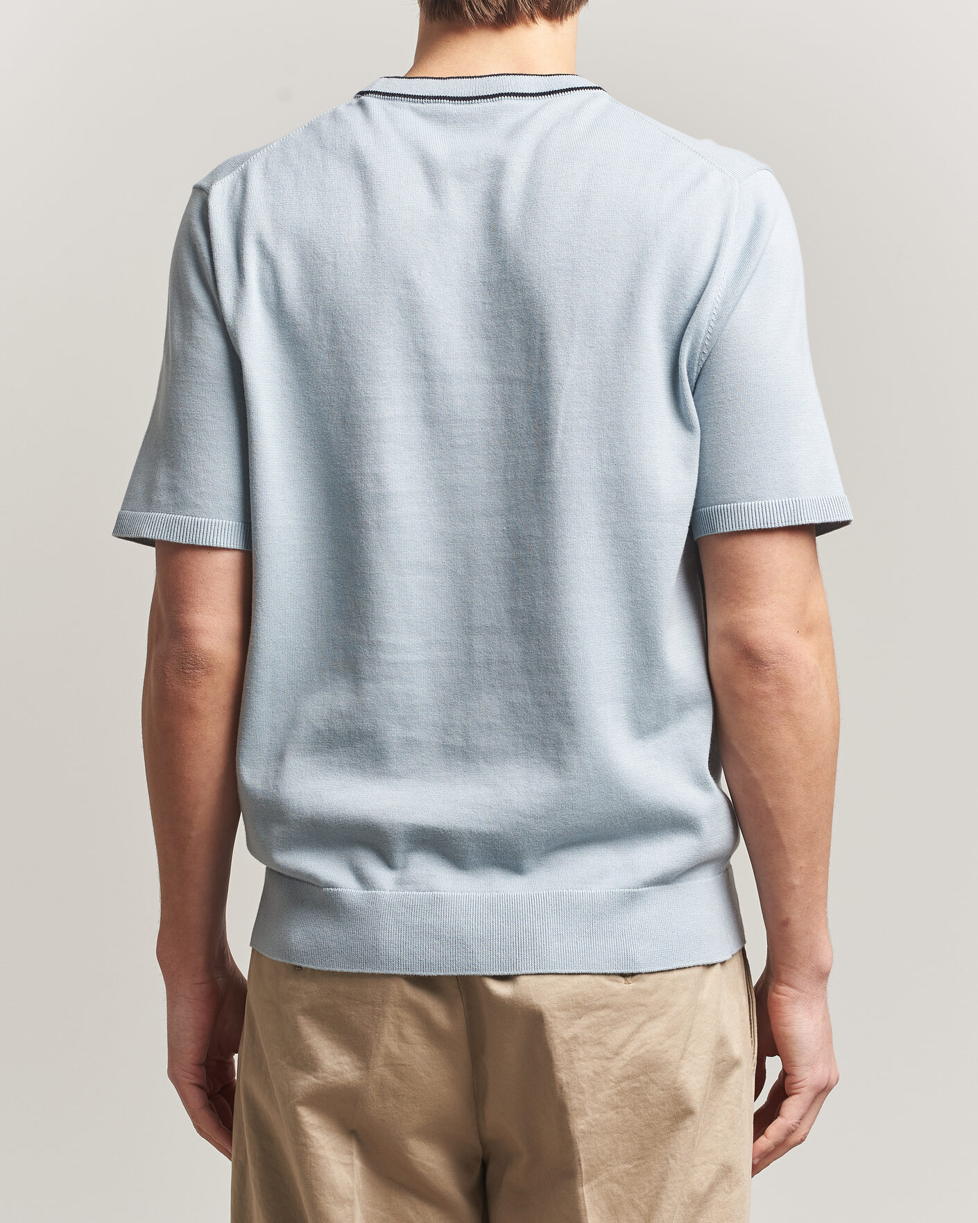Herren | T-Shirts | PS Paul Smith | Cotton Knitted T-Shirt Light Blue