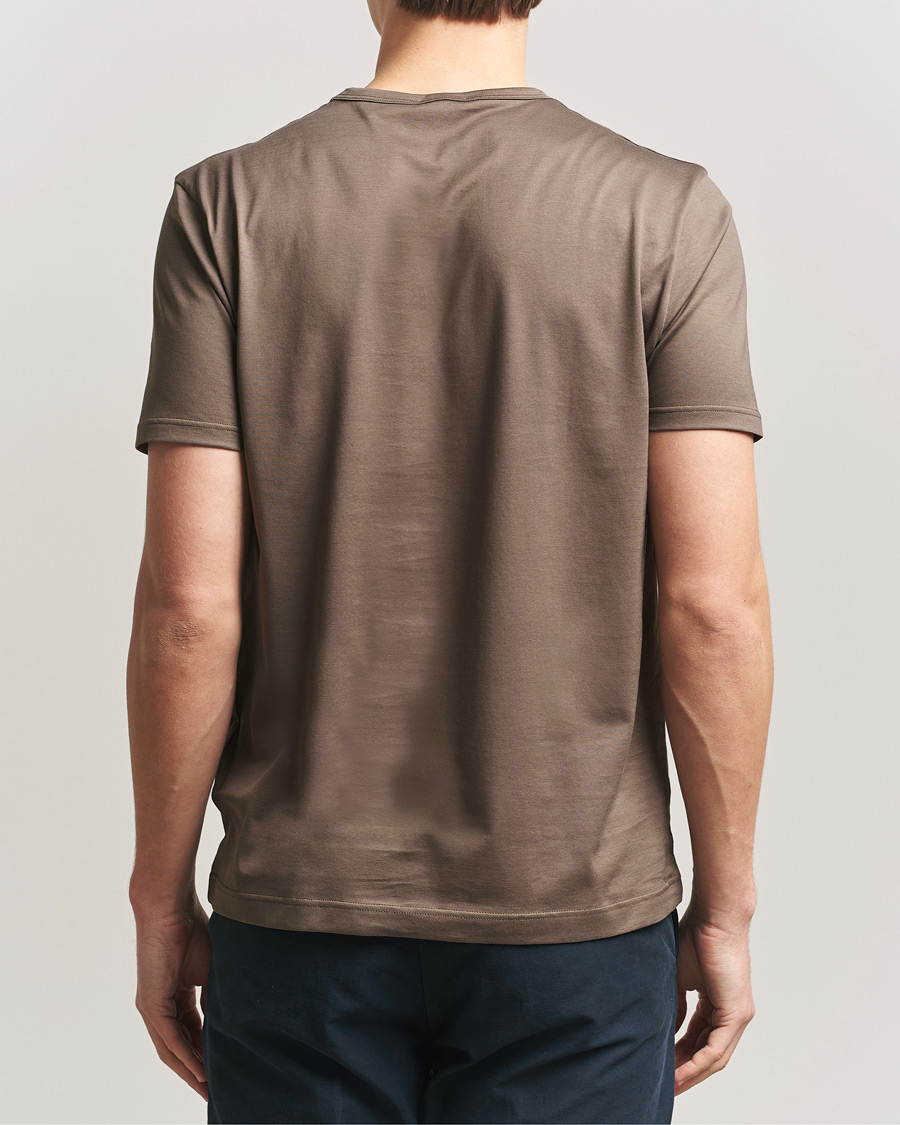 Herren | T-Shirts | Sunspel | Crew Neck Q82 Cotton T-Shirt Dark Cedar
