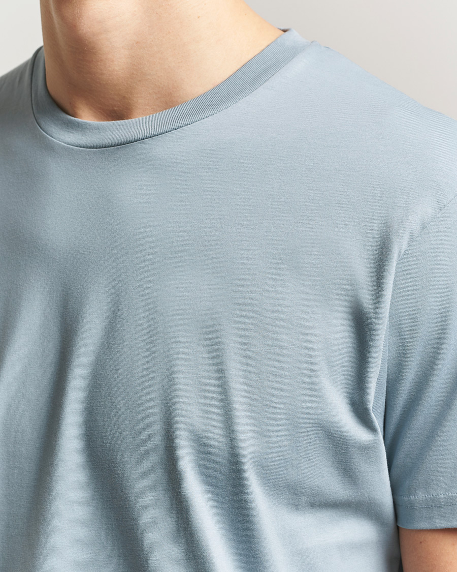 Herren | T-Shirts | Sunspel | Riviera Midweight T-Shirt Stone Blue