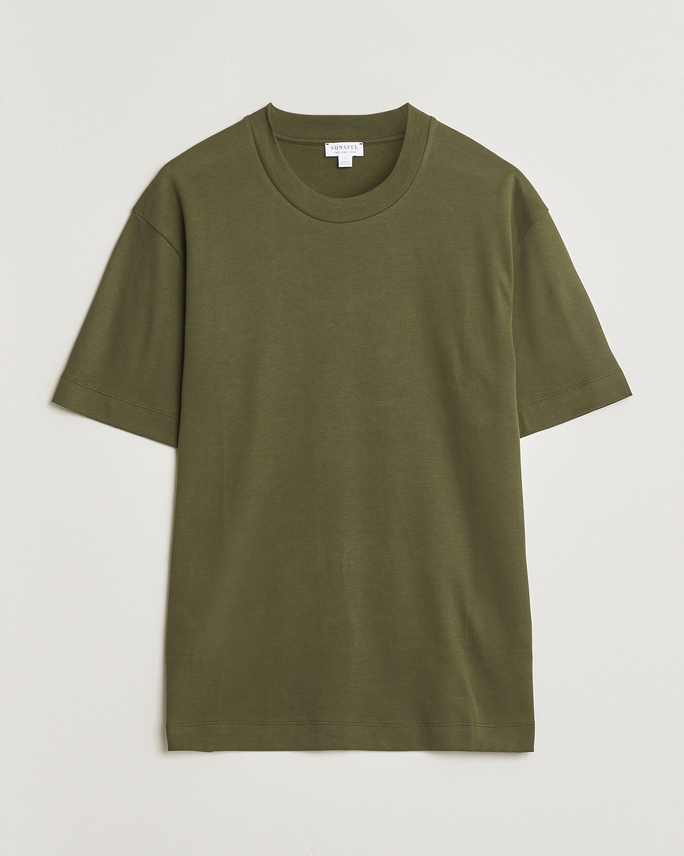 Herren | T-Shirts | Sunspel | Heavy Weight Supima Cotton T-Shirt Deep Olive