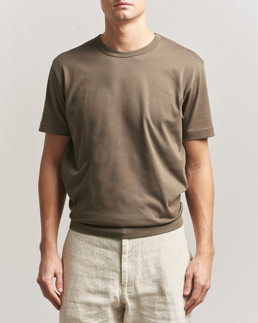 Herren | T-Shirts | Sunspel | Single Jersey Supima Cotton T-Shirt Dark Cedar