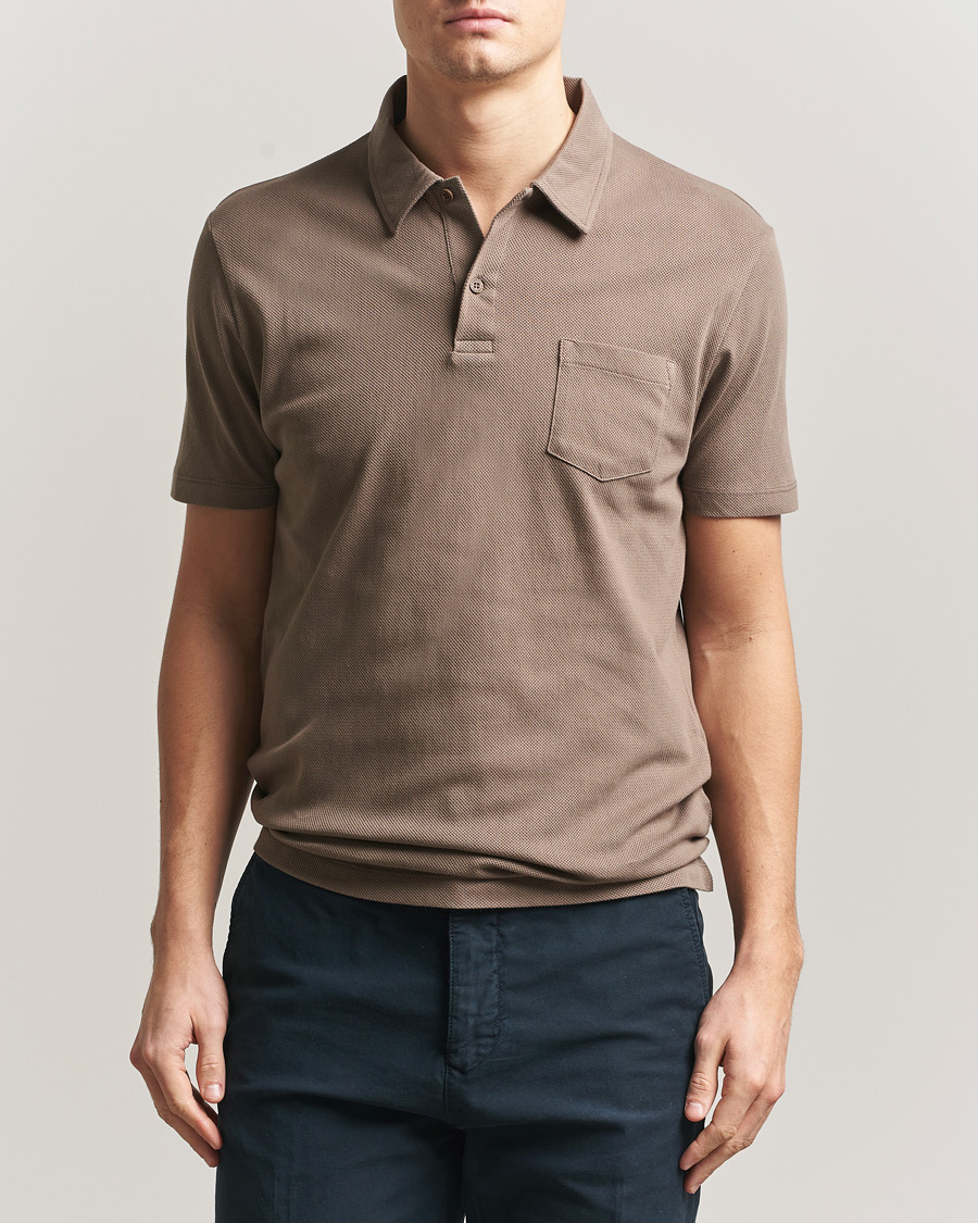 Herren | Poloshirts | Sunspel | Riviera Polo Shirt Dark Cedar
