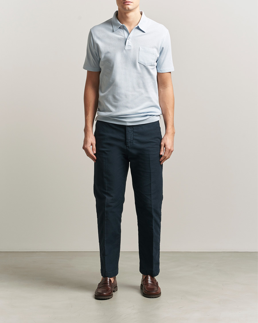 Herren | Poloshirts | Sunspel | Riviera Polo Shirt Pastel Blue