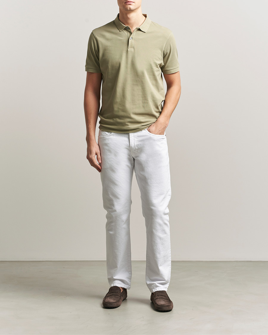 Herren | Poloshirts | Sunspel | Supima Cotton Short Sleeve Pique Polo Pistachio