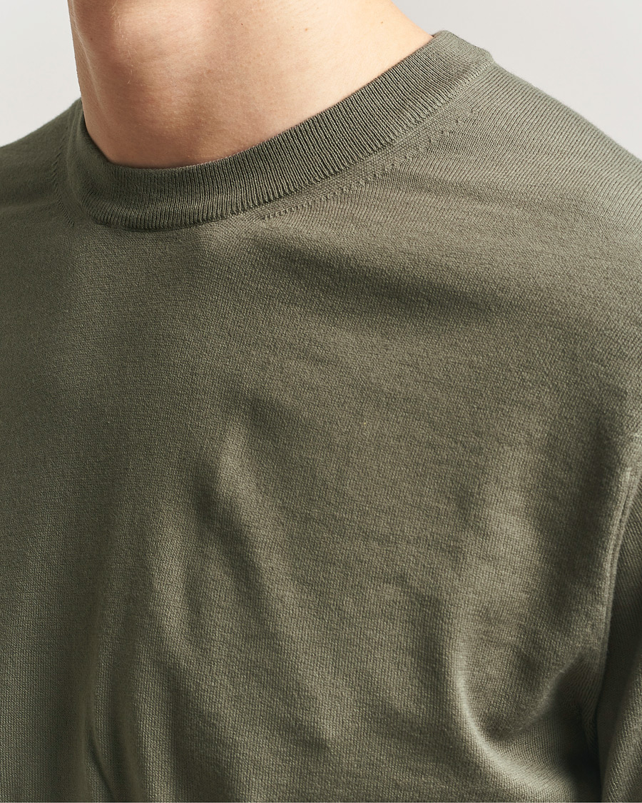 Herren | Pullover | Sunspel | Lightweight Knitted Cotton Crew Khaki
